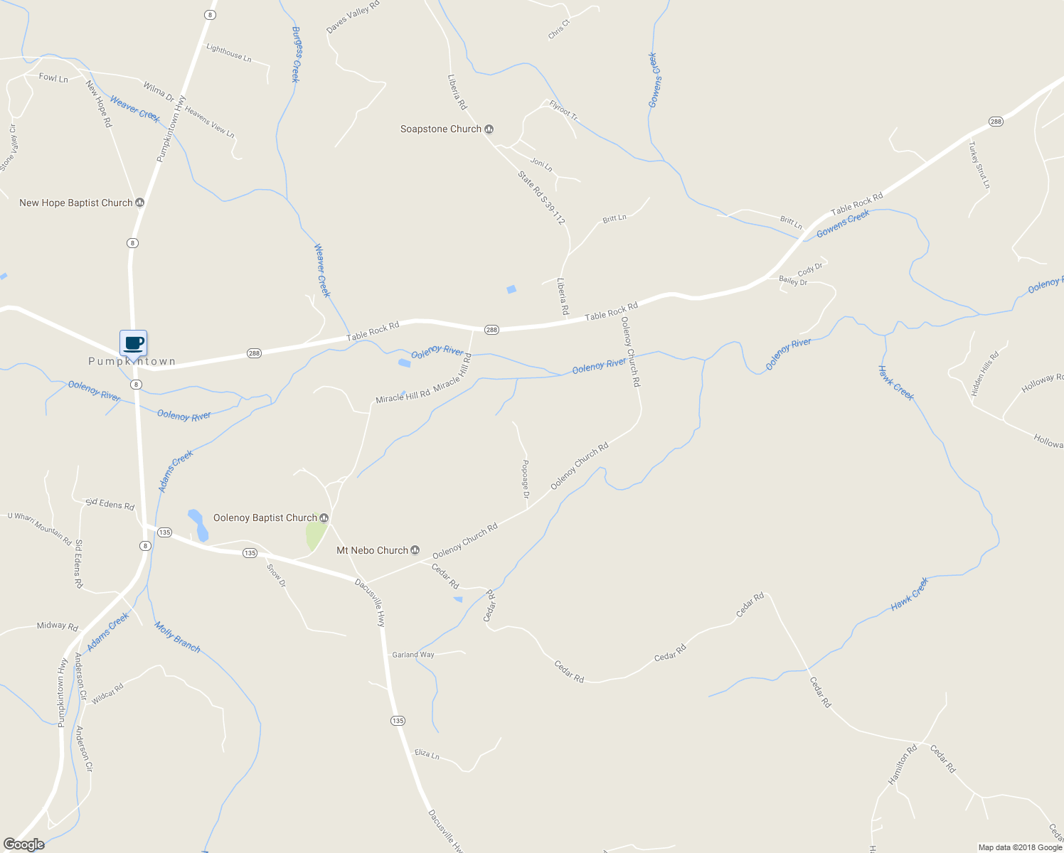 map of restaurants, bars, coffee shops, grocery stores, and more near 169 Popoage Drive in Pickens County
