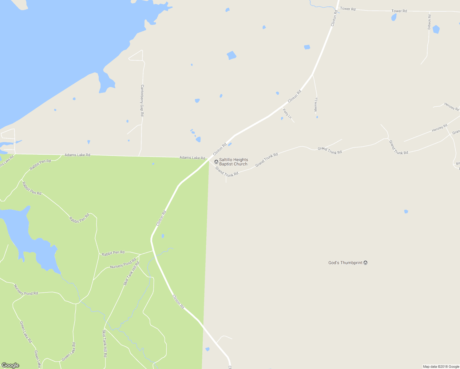 map of restaurants, bars, coffee shops, grocery stores, and more near 18 Grand Trunk Road in Conway