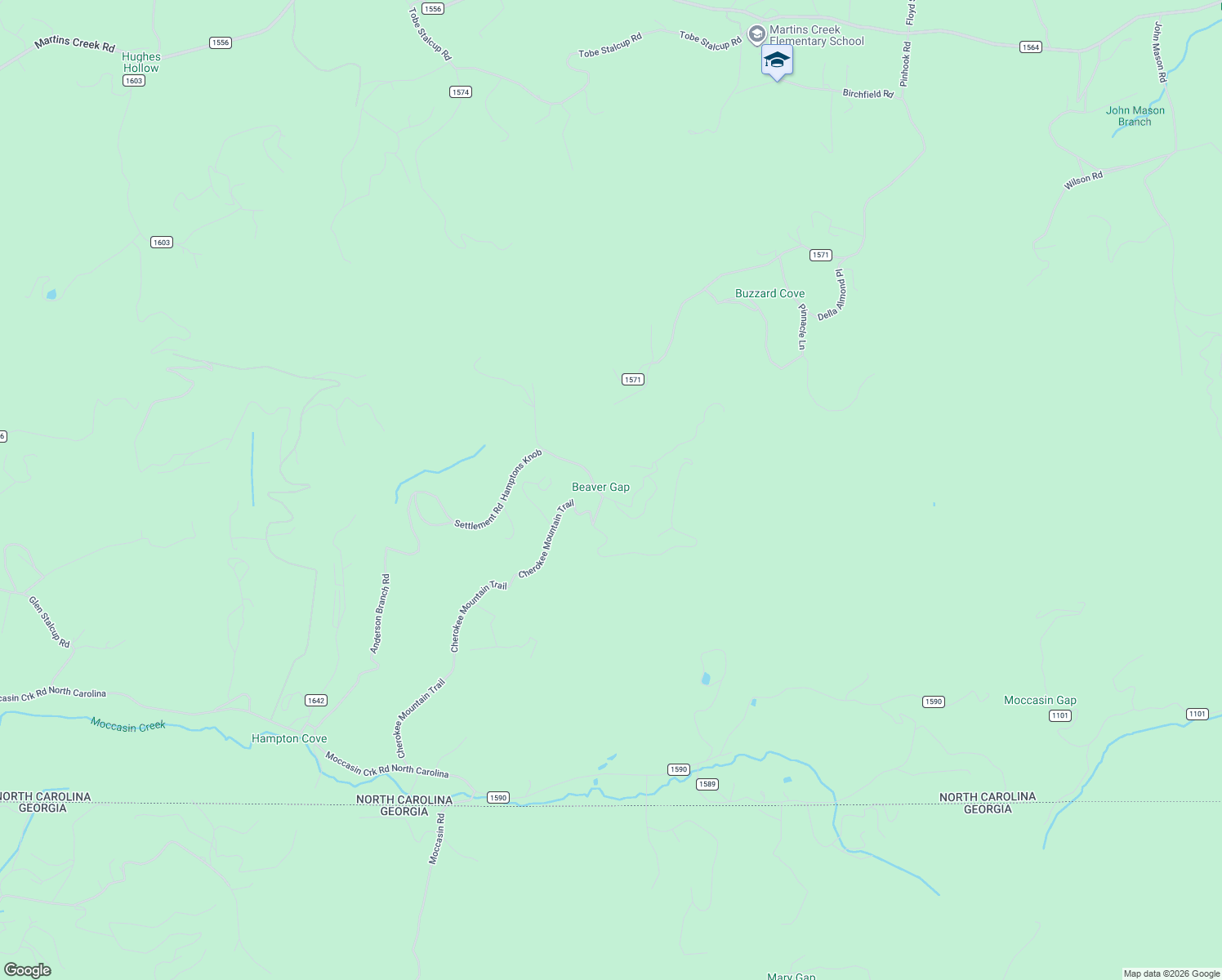 map of restaurants, bars, coffee shops, grocery stores, and more near 26 Beaver Gap Road in Murphy
