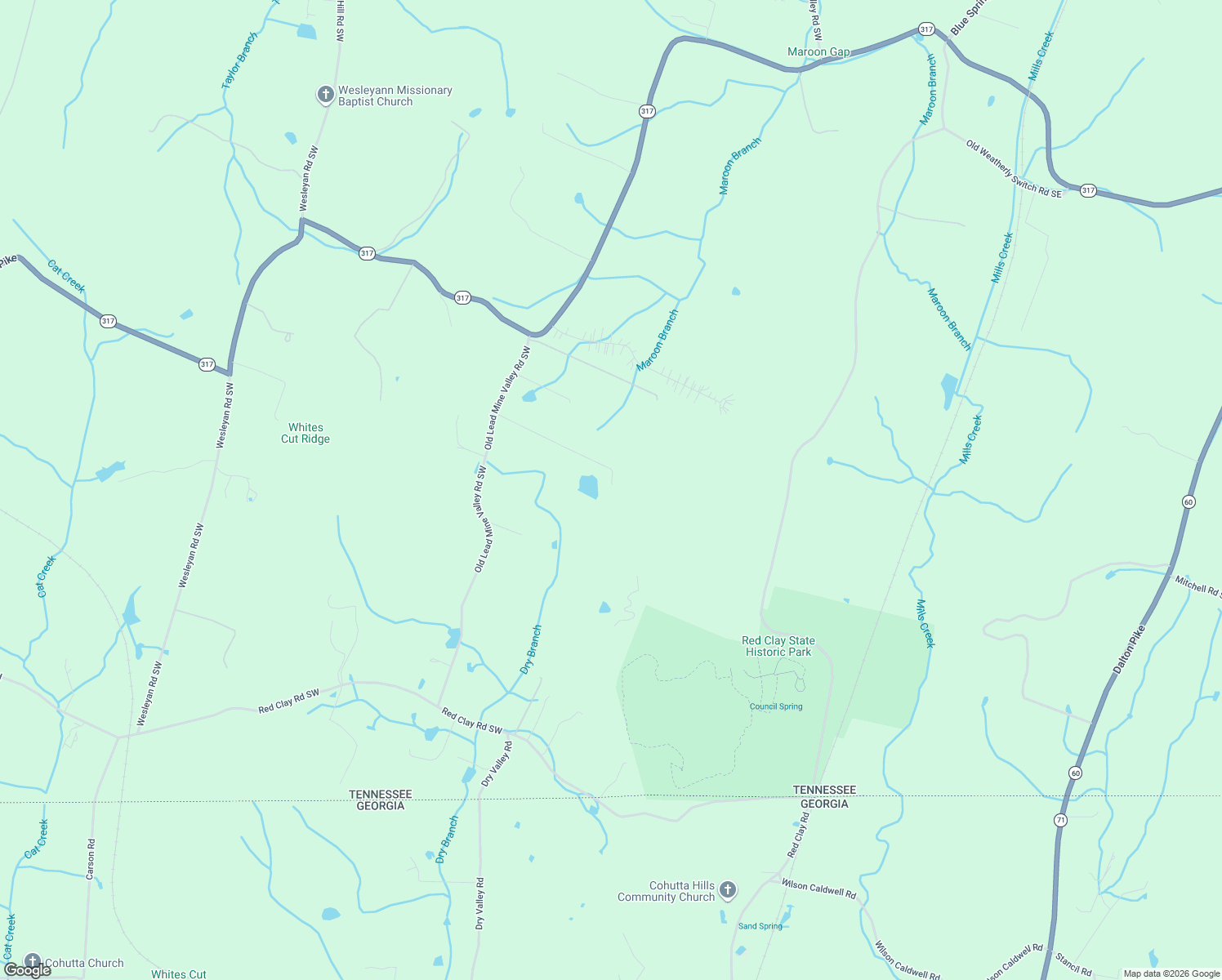 map of restaurants, bars, coffee shops, grocery stores, and more near 269 Old Lead Mine Valley Road Southwest in Cleveland