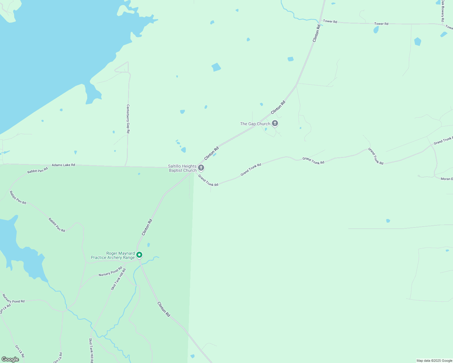 map of restaurants, bars, coffee shops, grocery stores, and more near 30 Grand Trunk Road in Conway