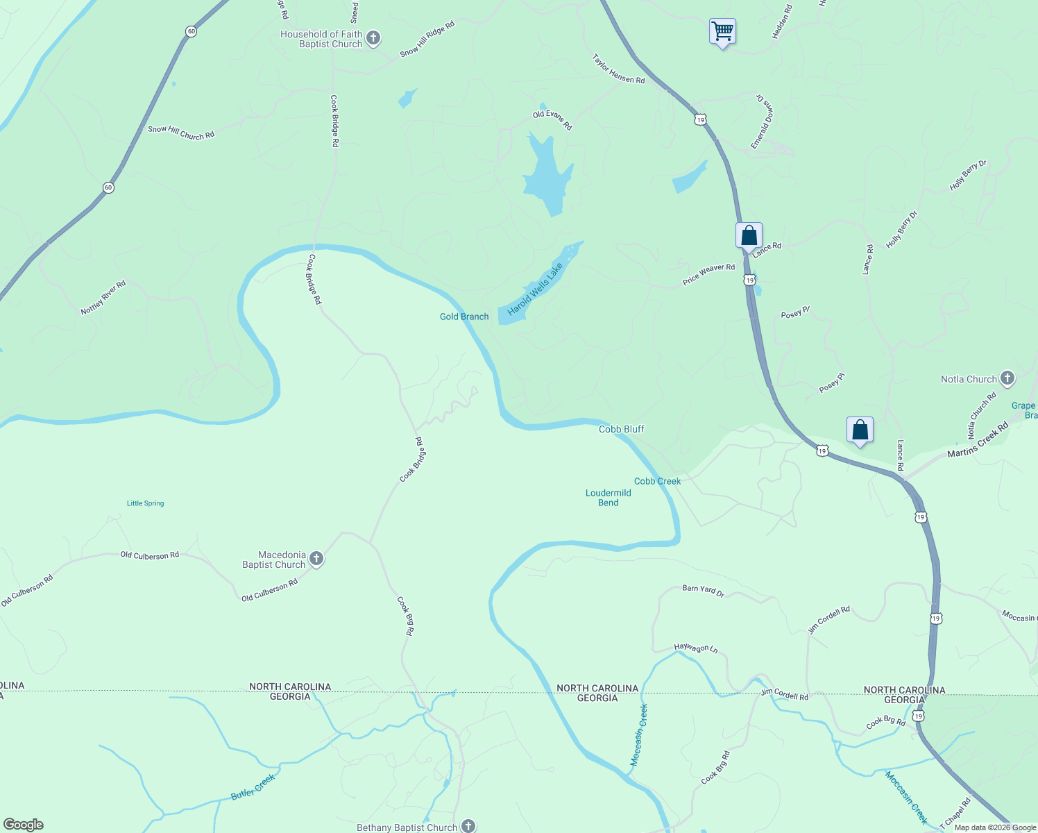 map of restaurants, bars, coffee shops, grocery stores, and more near 380 Evans Hollow Road in Murphy