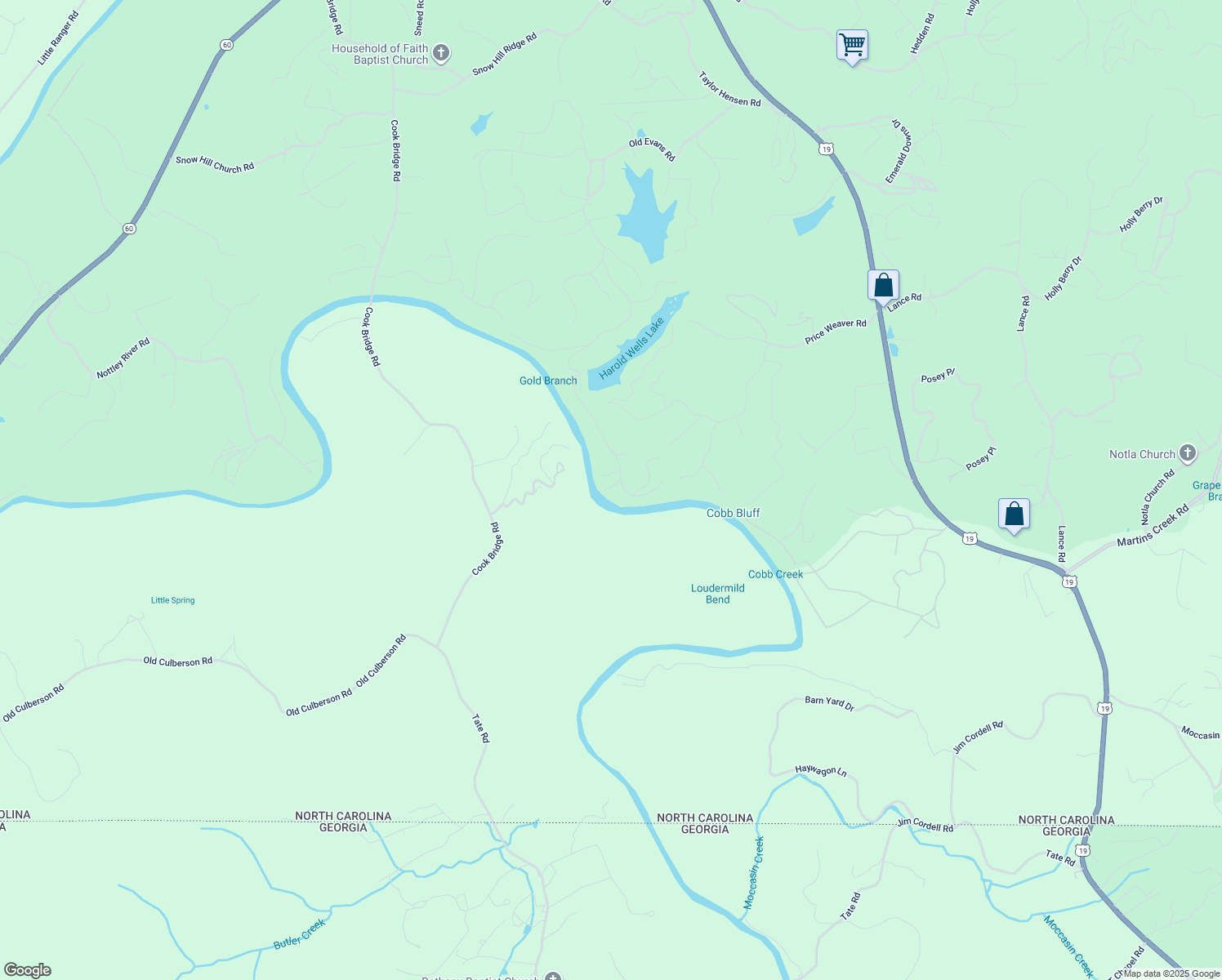 map of restaurants, bars, coffee shops, grocery stores, and more near 326 Evans Hollow in Murphy