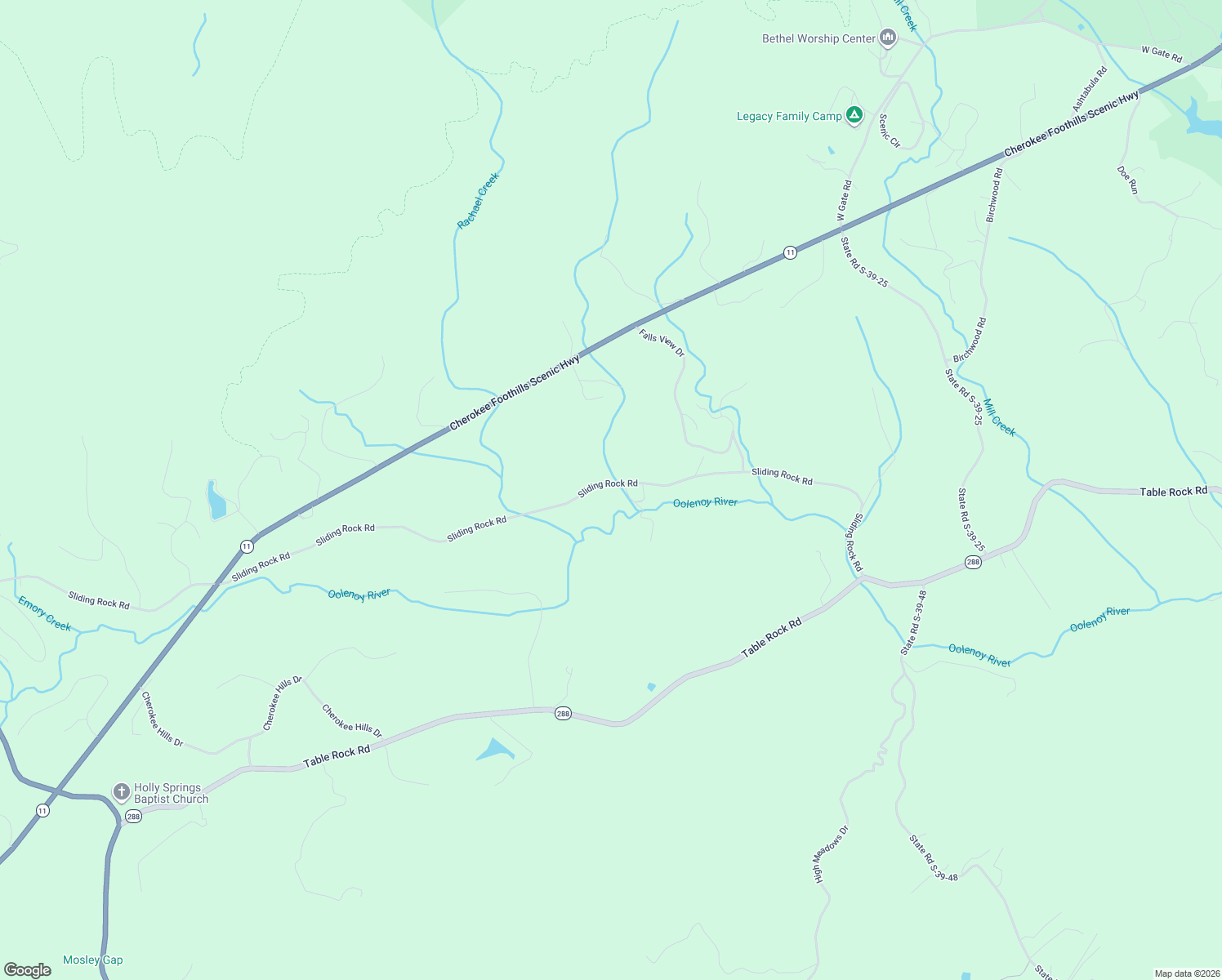map of restaurants, bars, coffee shops, grocery stores, and more near 716 Sliding Rock Road in Pickens