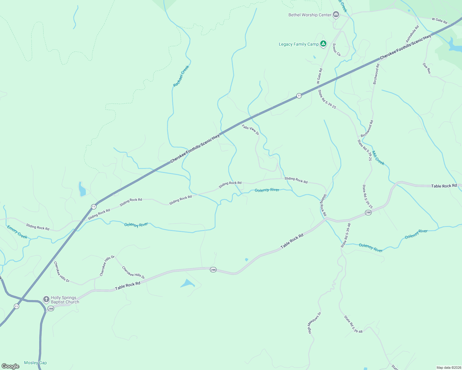 map of restaurants, bars, coffee shops, grocery stores, and more near 716 Sliding Rock Road in Pickens