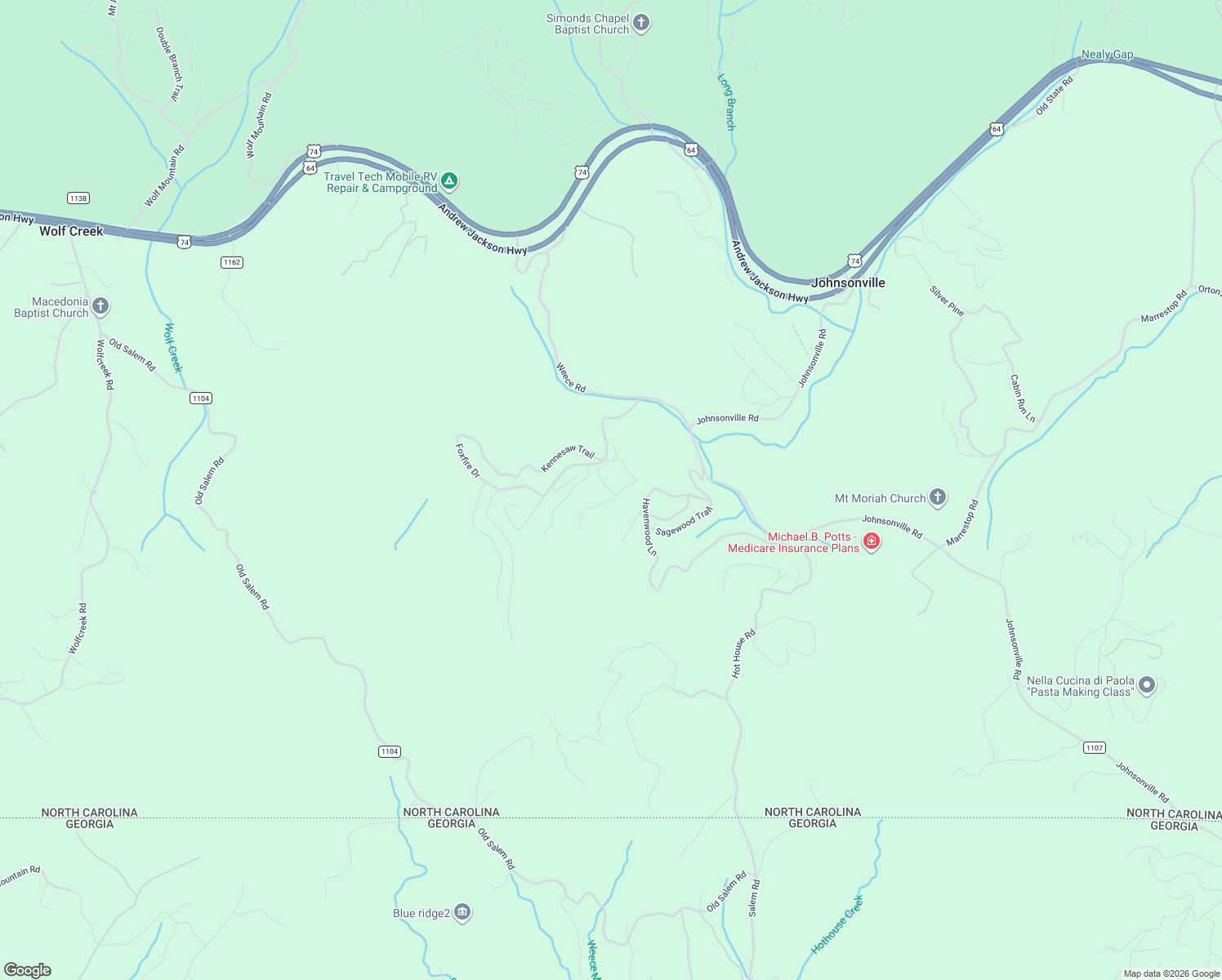 map of restaurants, bars, coffee shops, grocery stores, and more near 230 Green Cove Circle in Murphy