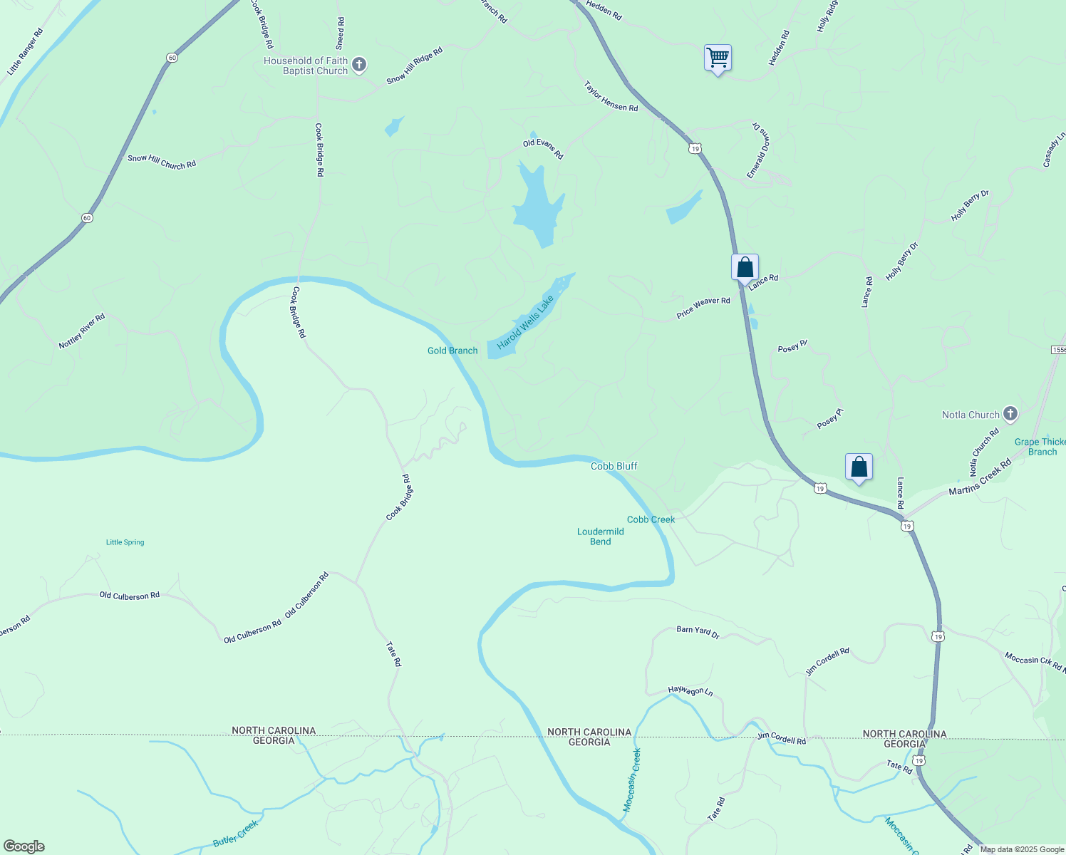 map of restaurants, bars, coffee shops, grocery stores, and more near 535 Evans Hollow in Murphy