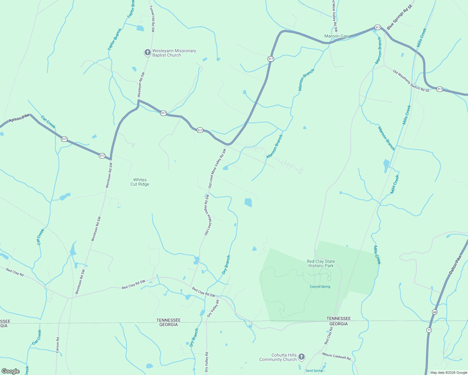 map of restaurants, bars, coffee shops, grocery stores, and more near 255 Old Lead Mine Valley Road Southwest in Cleveland