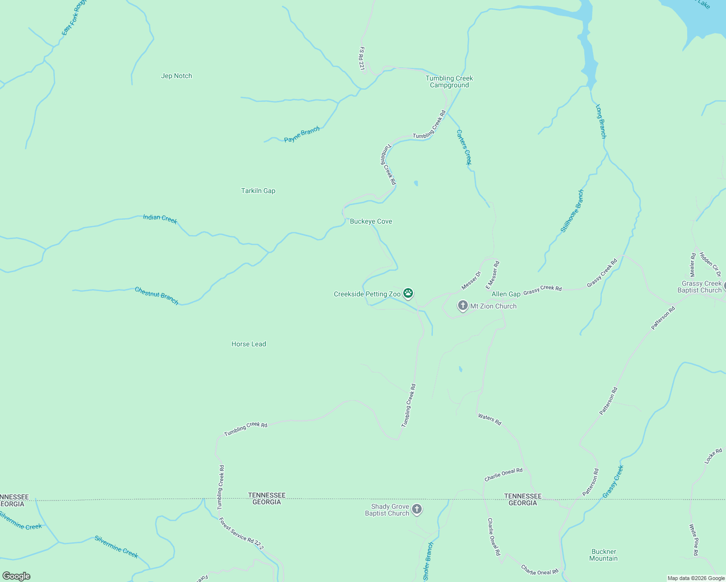 map of restaurants, bars, coffee shops, grocery stores, and more near 959-1299 Tumbling Creek Road in Copperhill