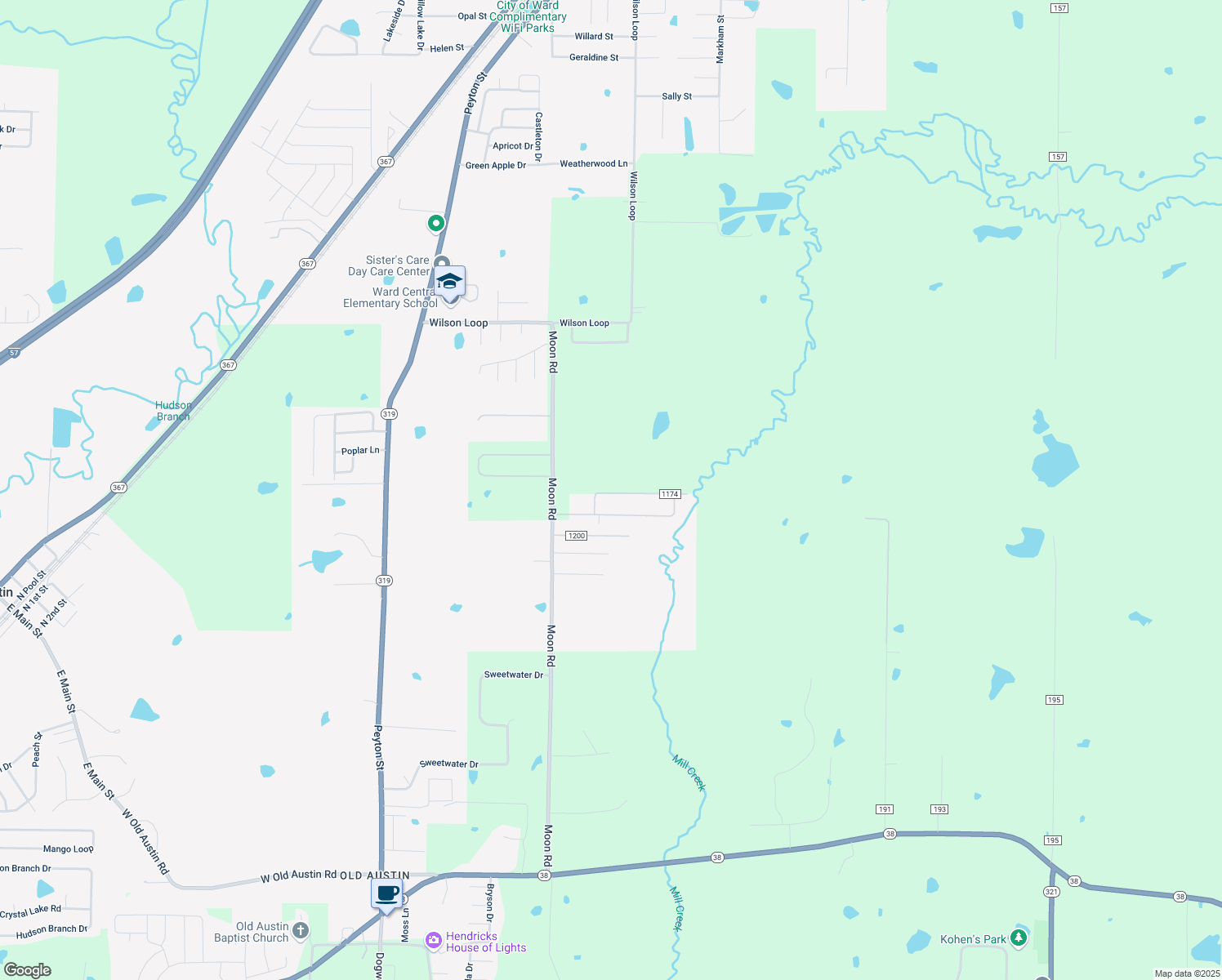 map of restaurants, bars, coffee shops, grocery stores, and more near 93 Emily Cir in Ward