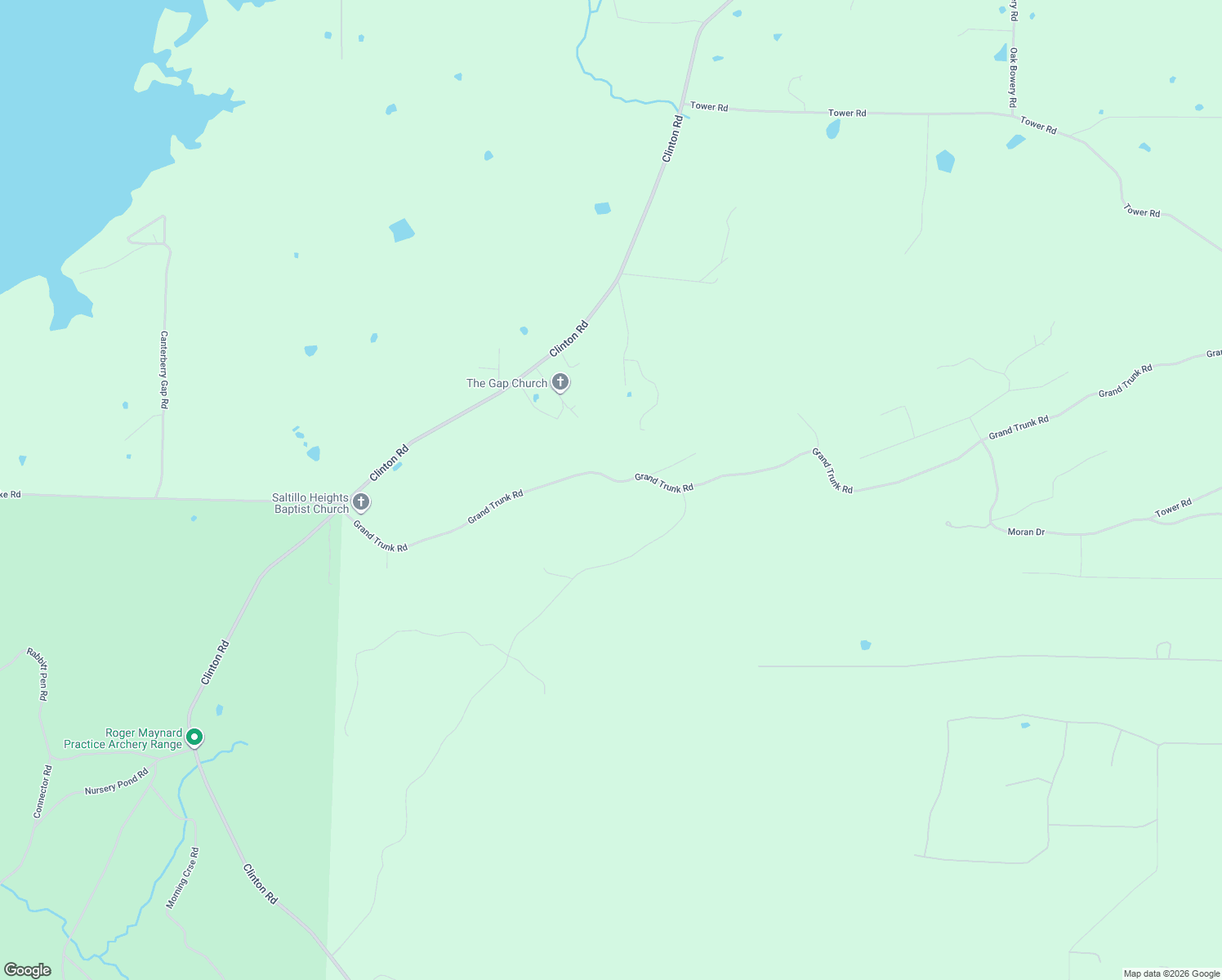 map of restaurants, bars, coffee shops, grocery stores, and more near 70 Grand Trunk Road in Conway