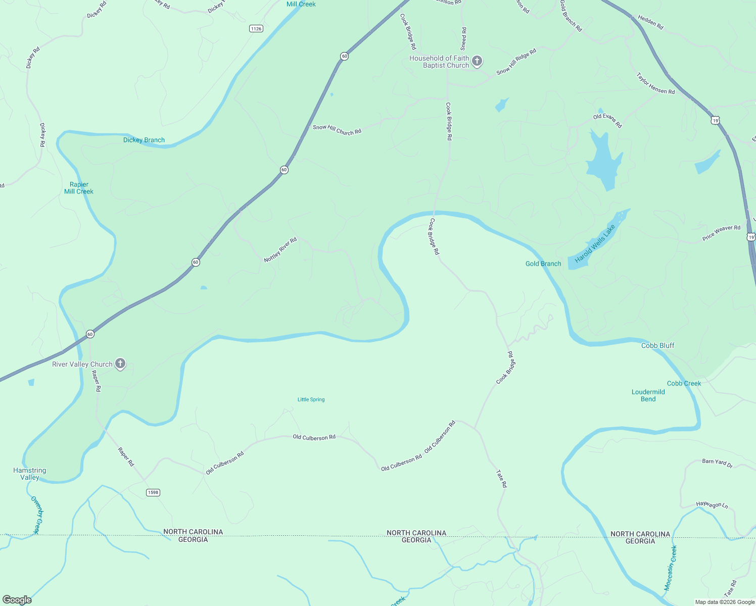 map of restaurants, bars, coffee shops, grocery stores, and more near 827 Nottley River Road in Murphy