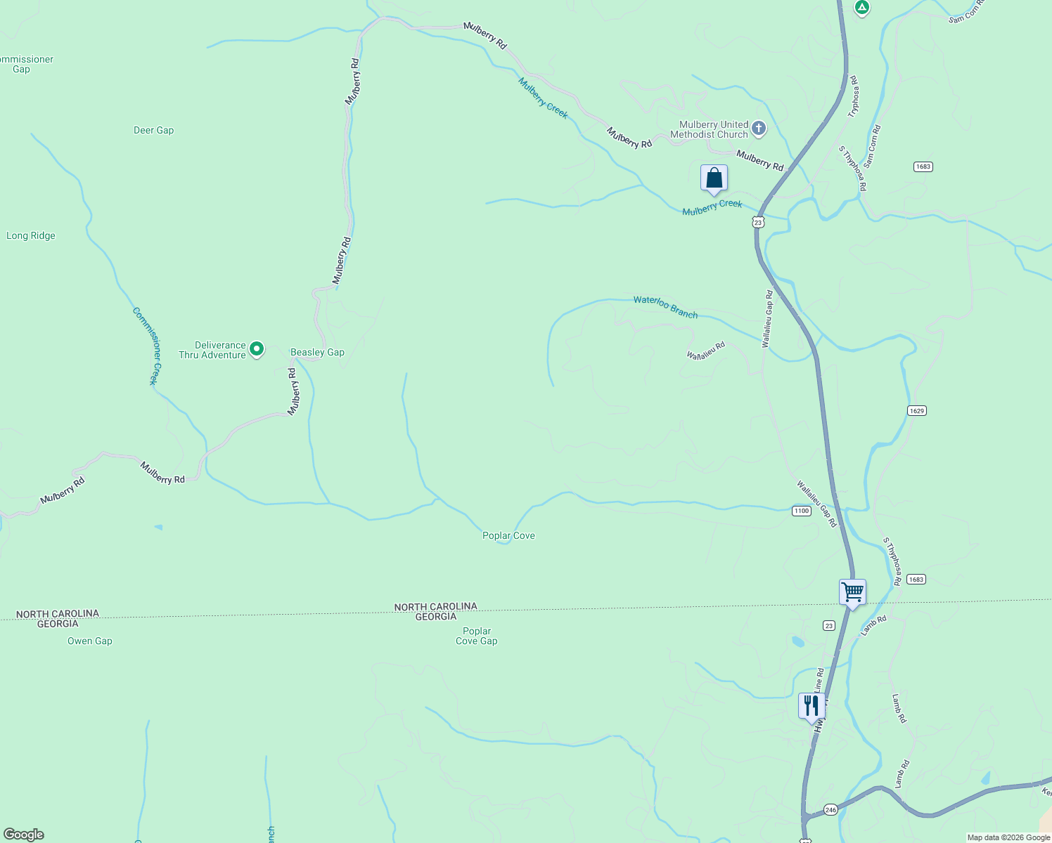 map of restaurants, bars, coffee shops, grocery stores, and more near 305 Davis Road in Otto