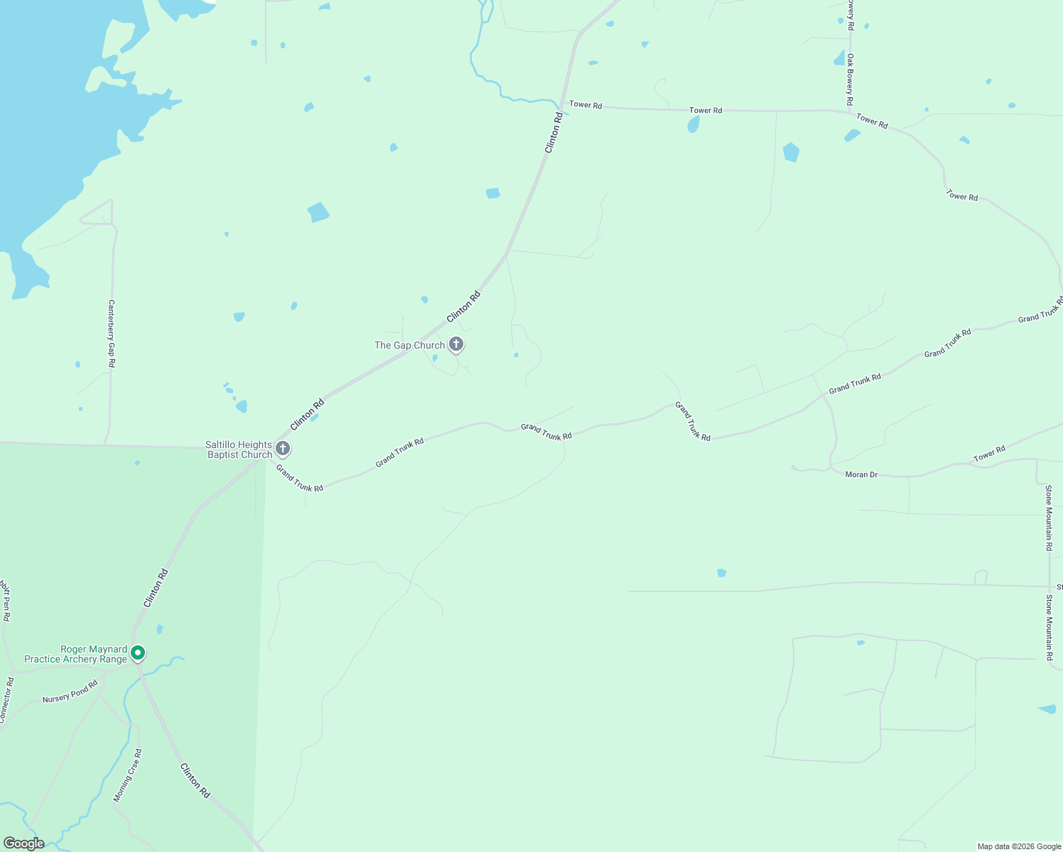 map of restaurants, bars, coffee shops, grocery stores, and more near 103 Grand Trunk Road in Conway