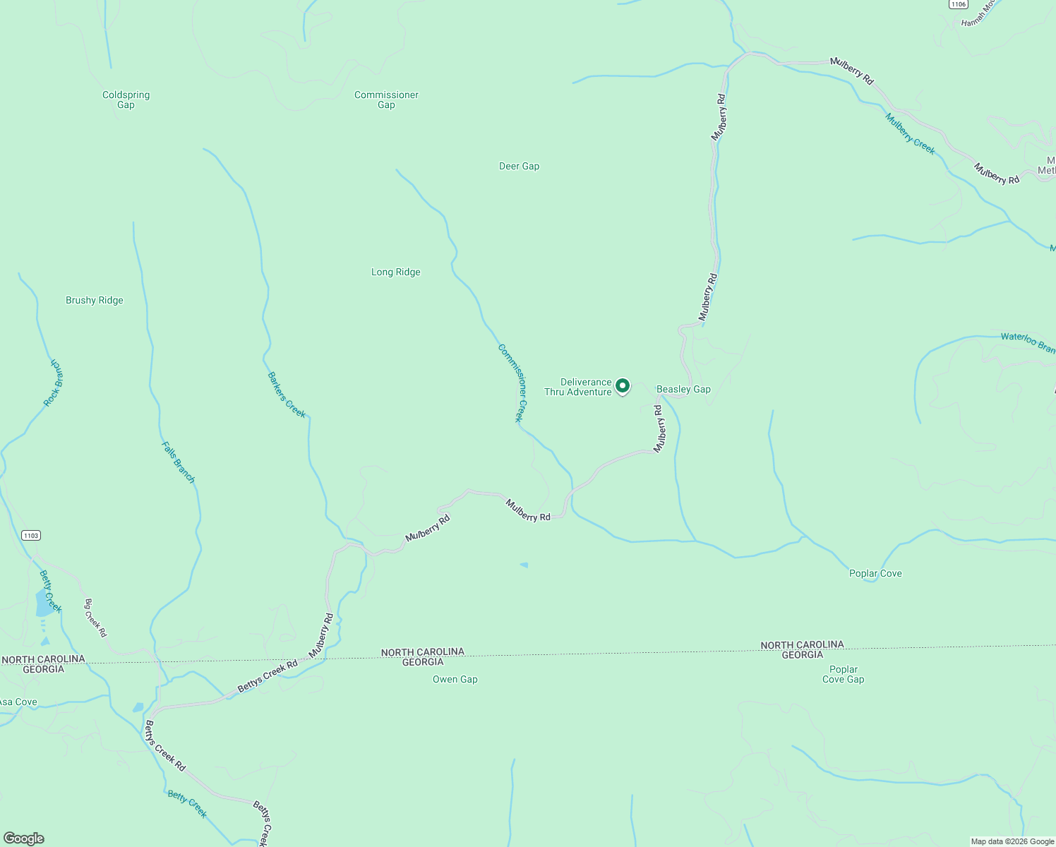 map of restaurants, bars, coffee shops, grocery stores, and more near 390 Mulberry Ridge Road in Otto