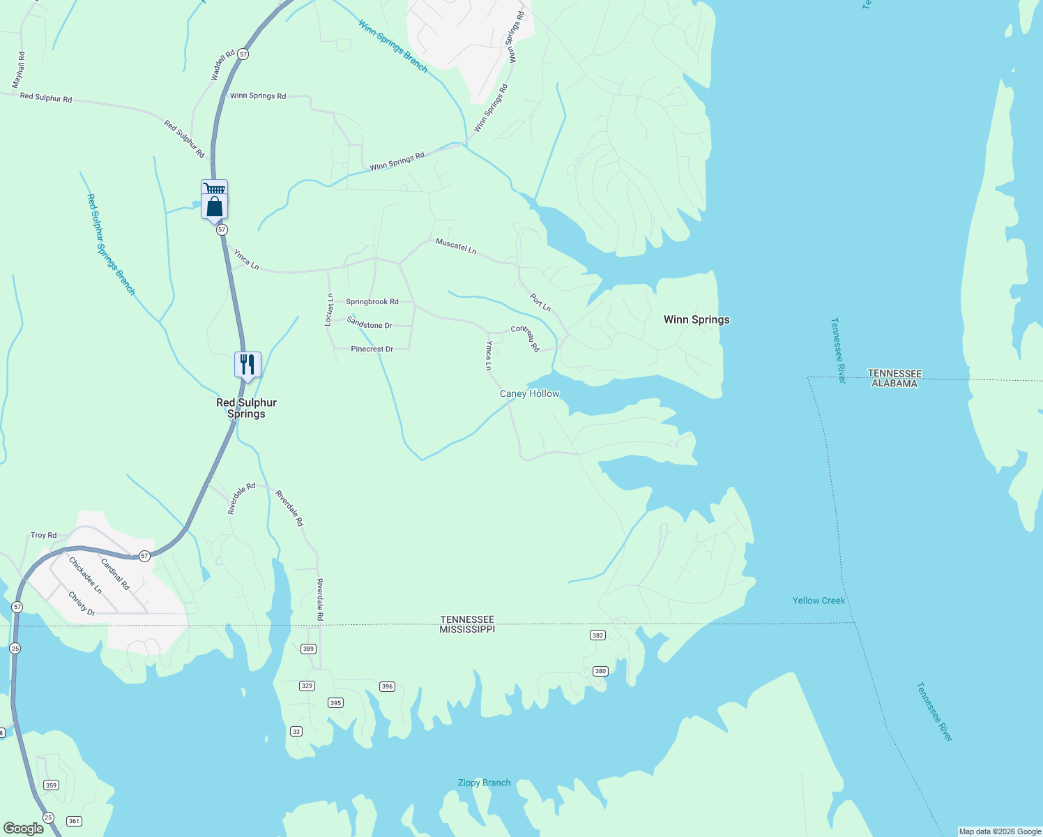 map of restaurants, bars, coffee shops, grocery stores, and more near 140 Mallard Road in Counce