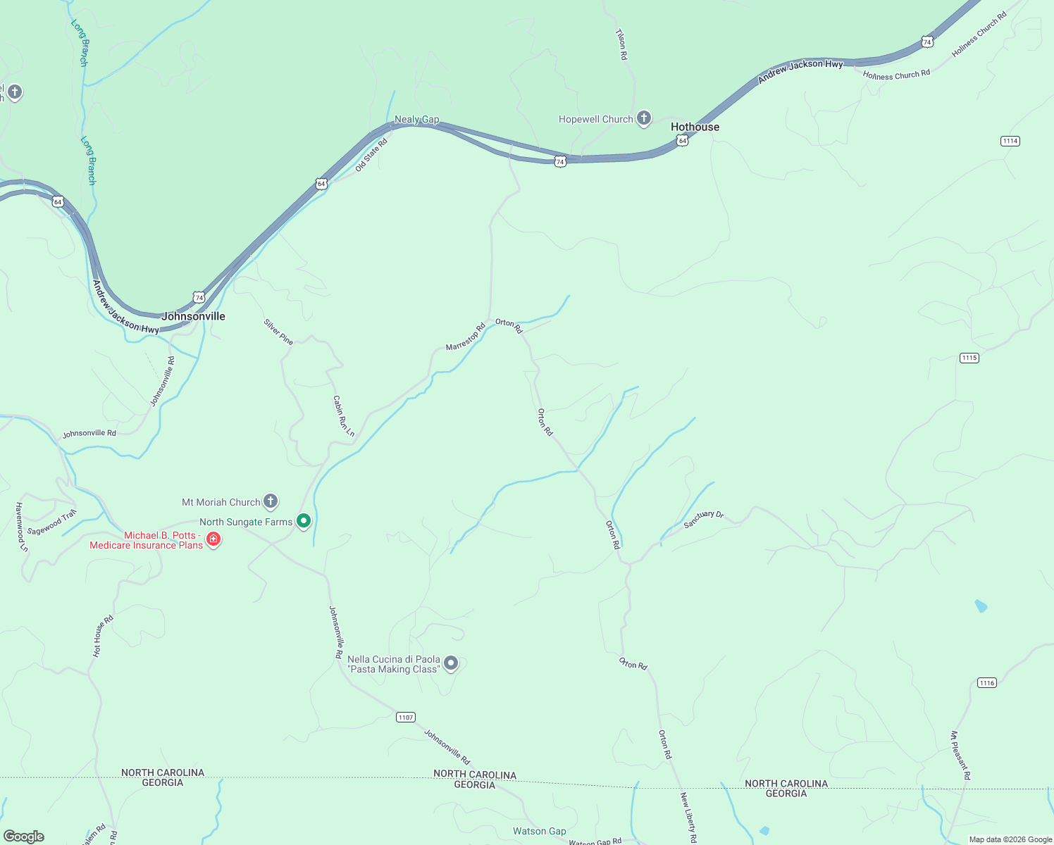 map of restaurants, bars, coffee shops, grocery stores, and more near 224 Pine Bough Road in Murphy