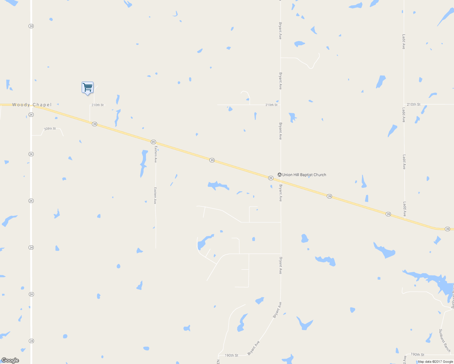 map of restaurants, bars, coffee shops, grocery stores, and more near 21578 Oklahoma 39 in Purcell