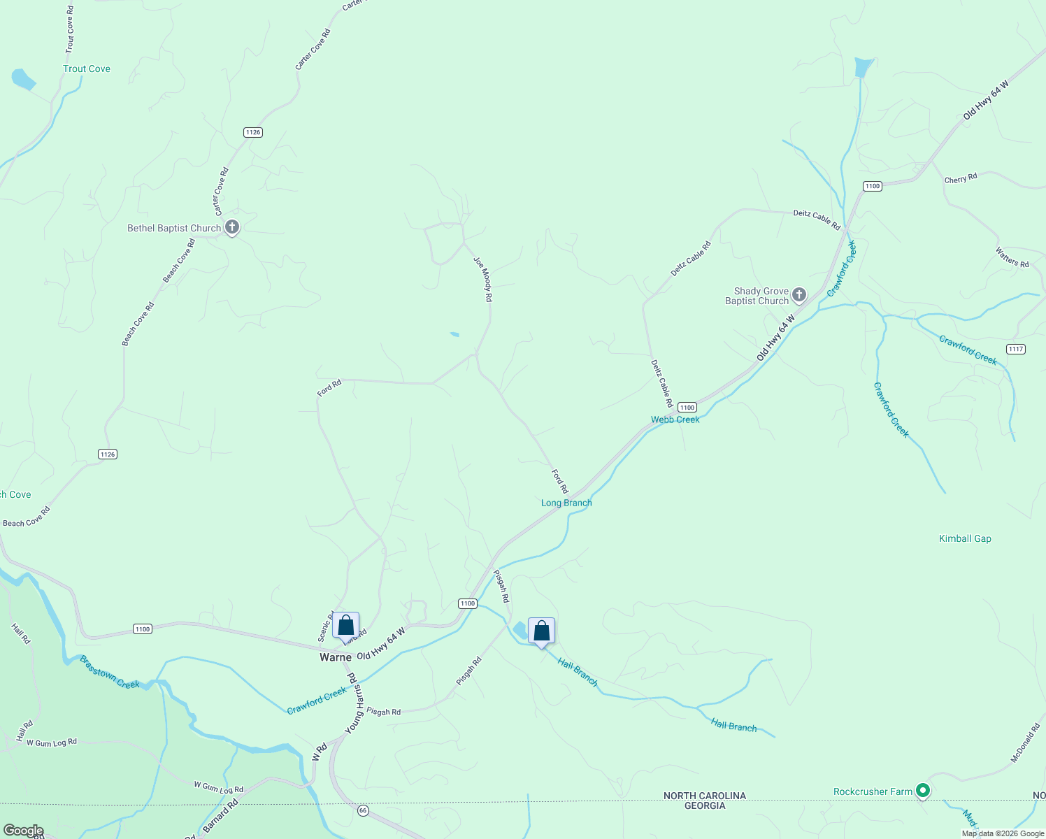 map of restaurants, bars, coffee shops, grocery stores, and more near 1919 Ford Road in Warne