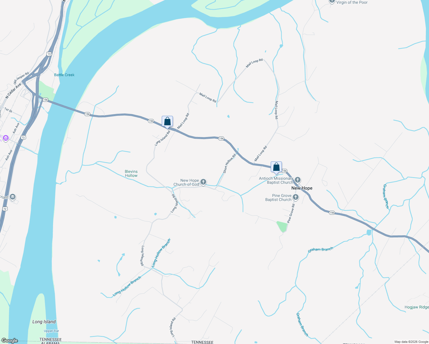 map of restaurants, bars, coffee shops, grocery stores, and more near 312 Short Hollow Road in South Pittsburg