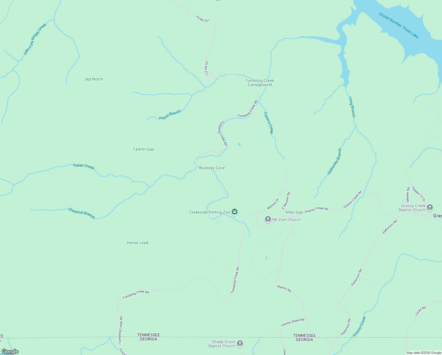 map of restaurants, bars, coffee shops, grocery stores, and more near 1218 Tumbling Creek Rd in Copperhill