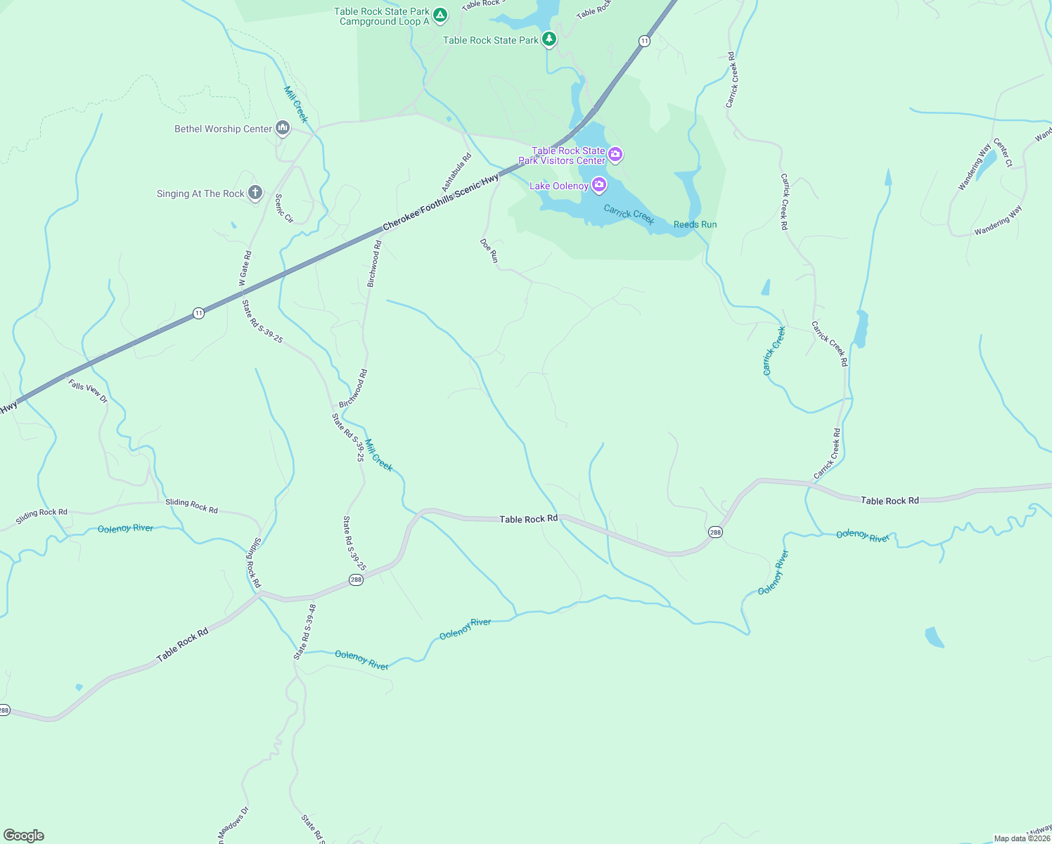 map of restaurants, bars, coffee shops, grocery stores, and more near 512 Doe Run in Pickens