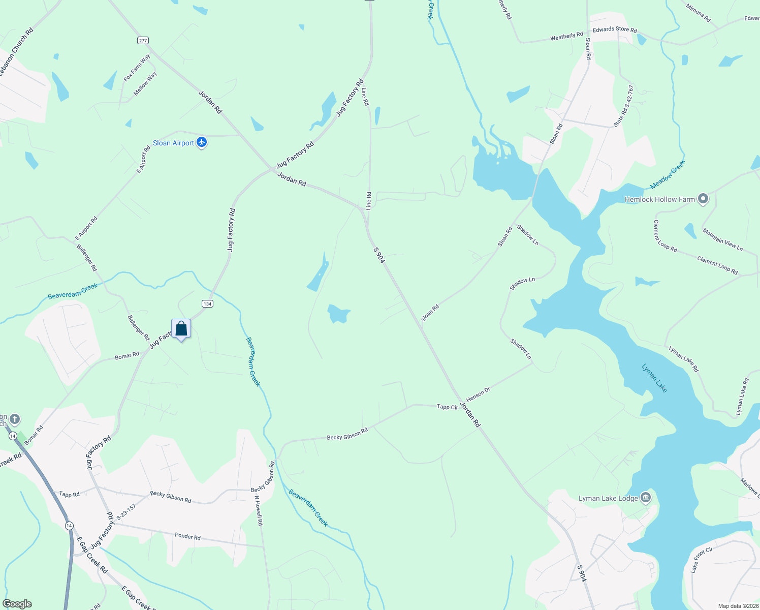 map of restaurants, bars, coffee shops, grocery stores, and more near 1113 Jordan Road in Lyman