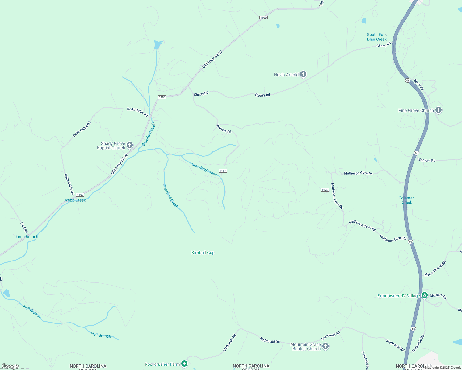 map of restaurants, bars, coffee shops, grocery stores, and more near 230 Pinners Point in Hayesville