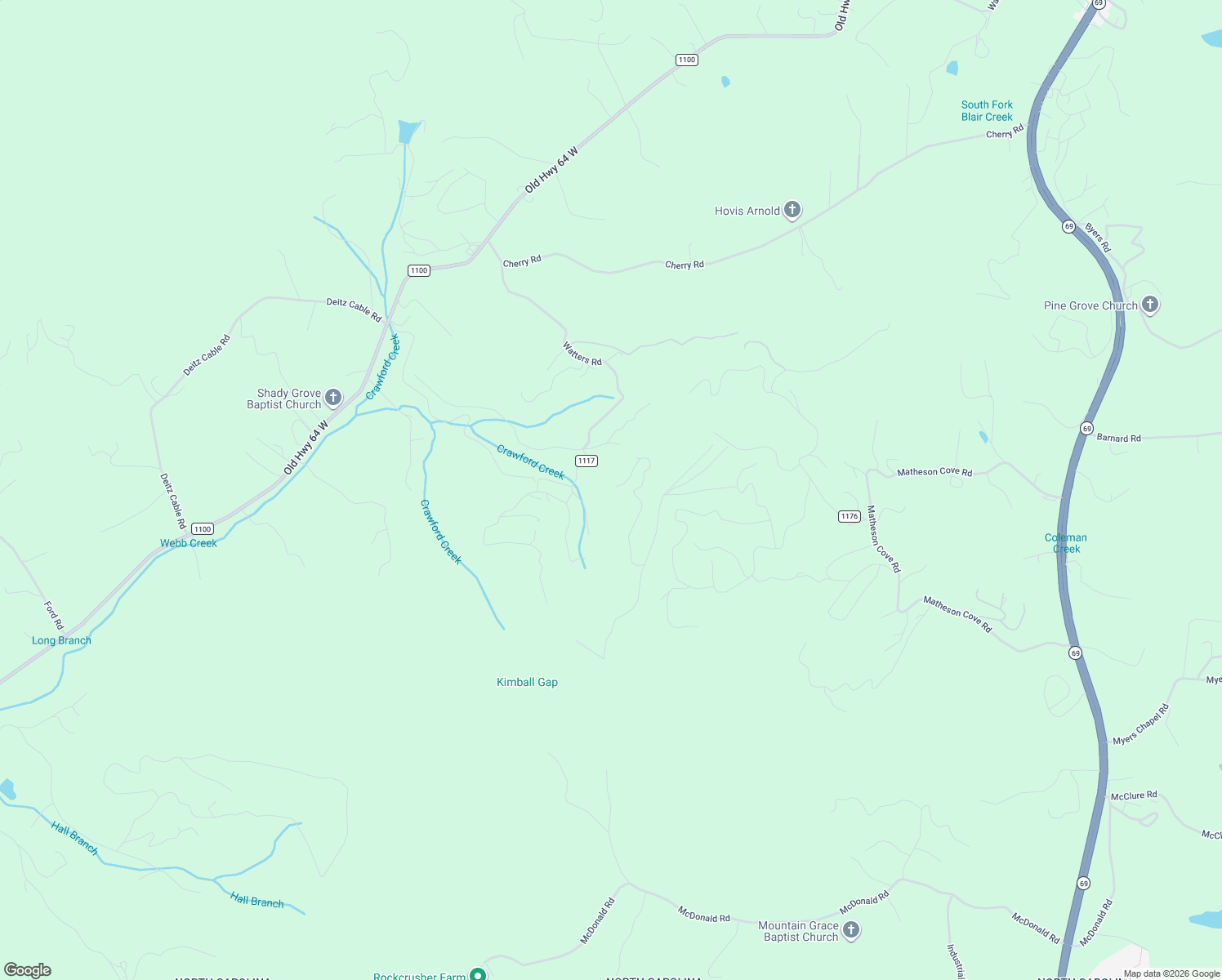 map of restaurants, bars, coffee shops, grocery stores, and more near 230 Pinners Point in Hayesville