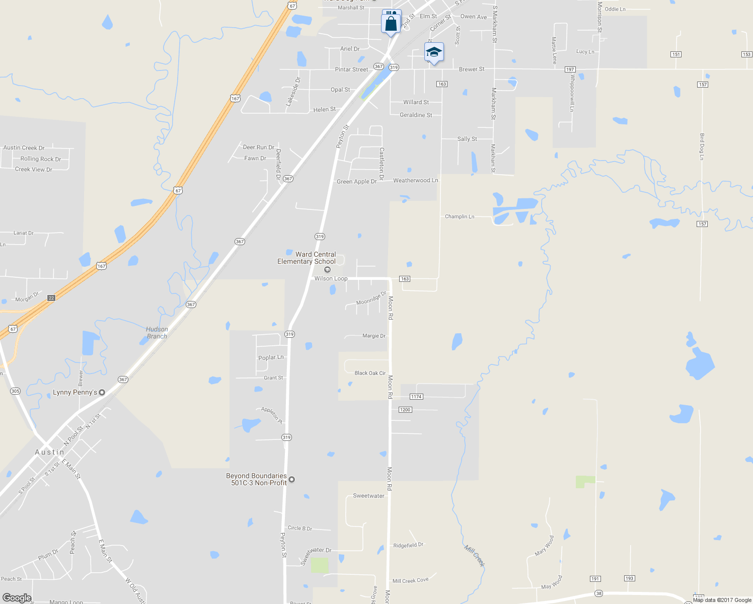 map of restaurants, bars, coffee shops, grocery stores, and more near 6 Moonlight Cove in Ward