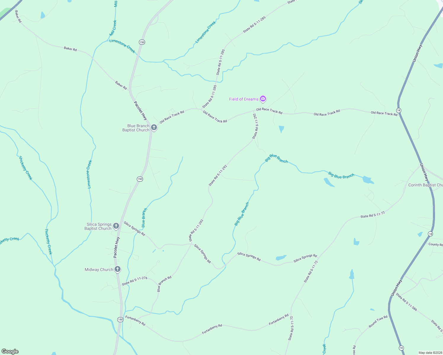 map of restaurants, bars, coffee shops, grocery stores, and more near 311 Blue Branch Road in Gaffney