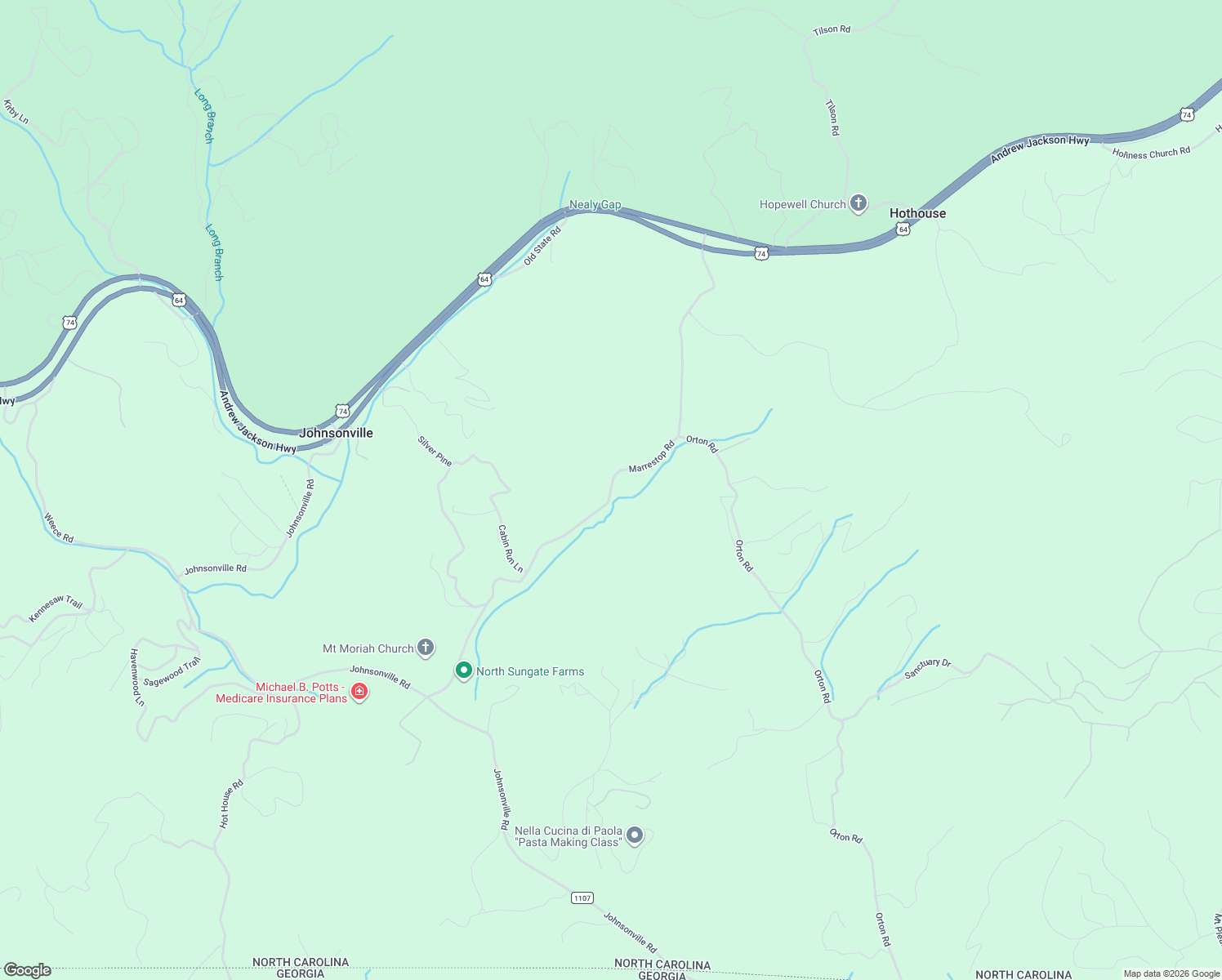 map of restaurants, bars, coffee shops, grocery stores, and more near 999 State Road 1110 in Murphy