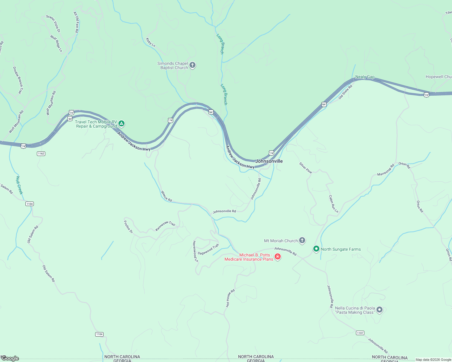 map of restaurants, bars, coffee shops, grocery stores, and more near 250 Vista Hills Road in Murphy