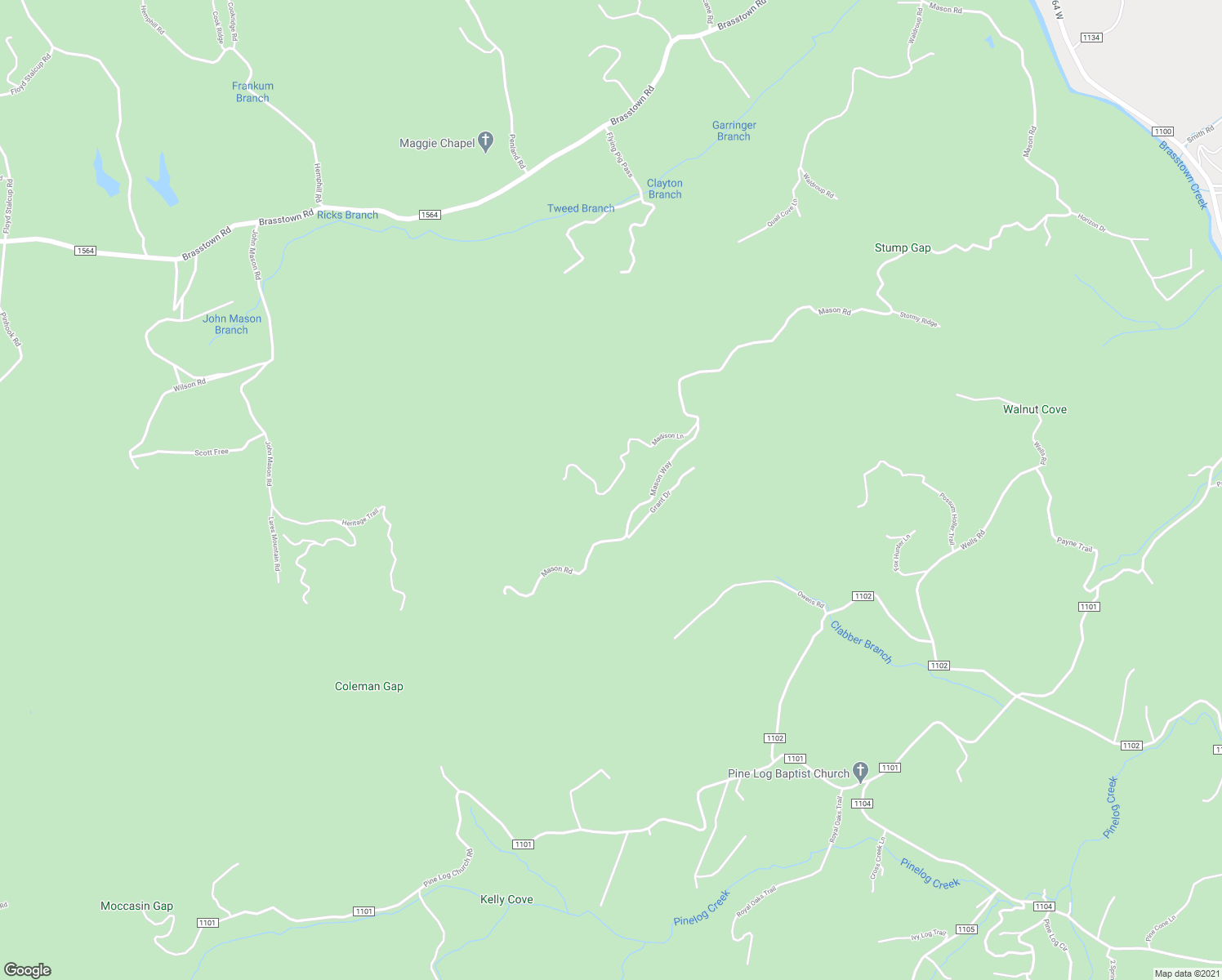 map of restaurants, bars, coffee shops, grocery stores, and more near 670 Madison Lane in Brasstown