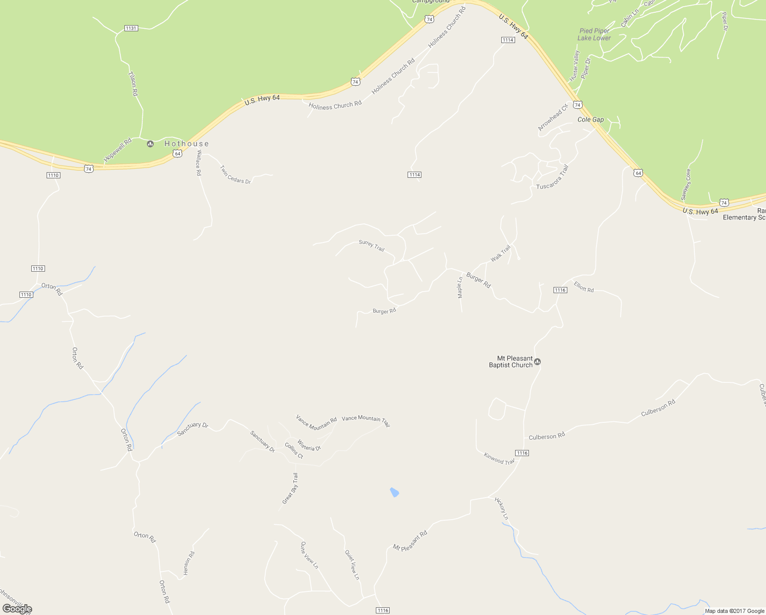 map of restaurants, bars, coffee shops, grocery stores, and more near 955 Burger Road in Murphy