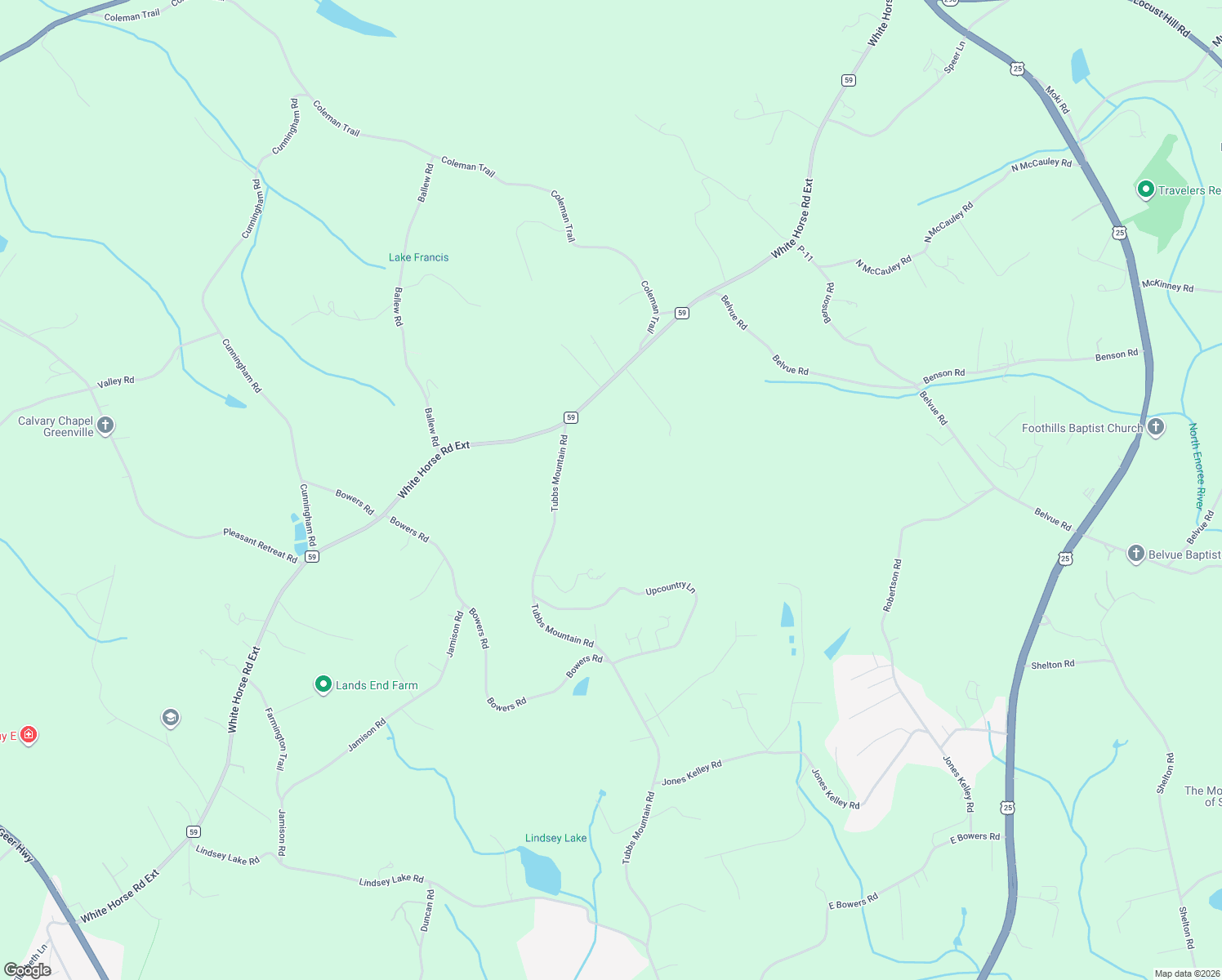 map of restaurants, bars, coffee shops, grocery stores, and more near in Travelers Rest