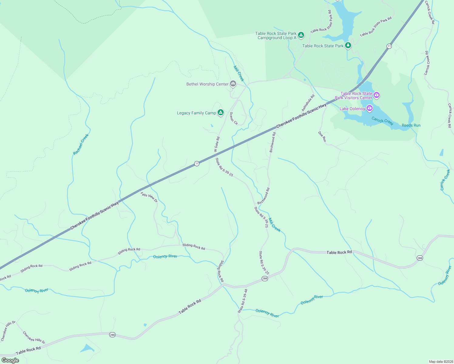 map of restaurants, bars, coffee shops, grocery stores, and more near 374 Hickory Hollow Road in Pickens