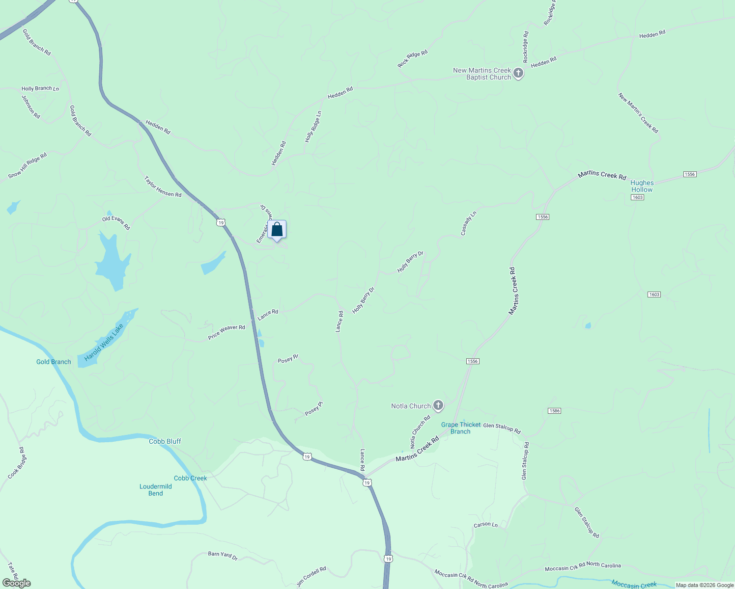 map of restaurants, bars, coffee shops, grocery stores, and more near 72 Honeycone Lane in Murphy