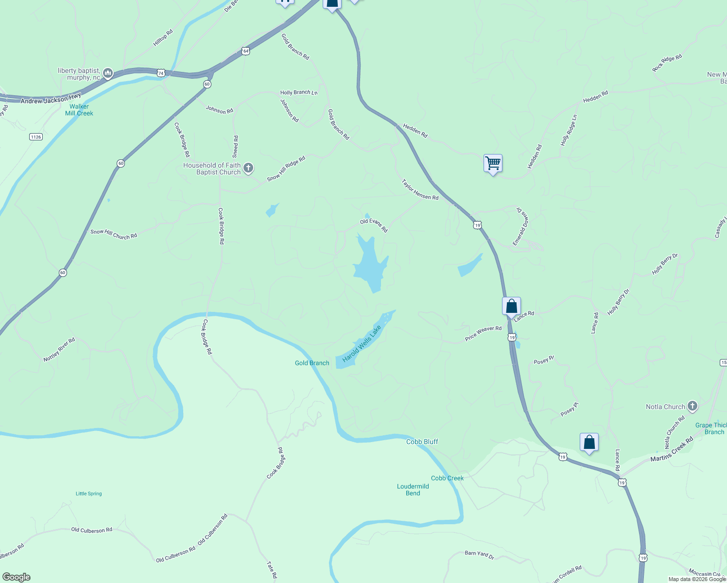 map of restaurants, bars, coffee shops, grocery stores, and more near 87 Lake Wells Terrace in Murphy