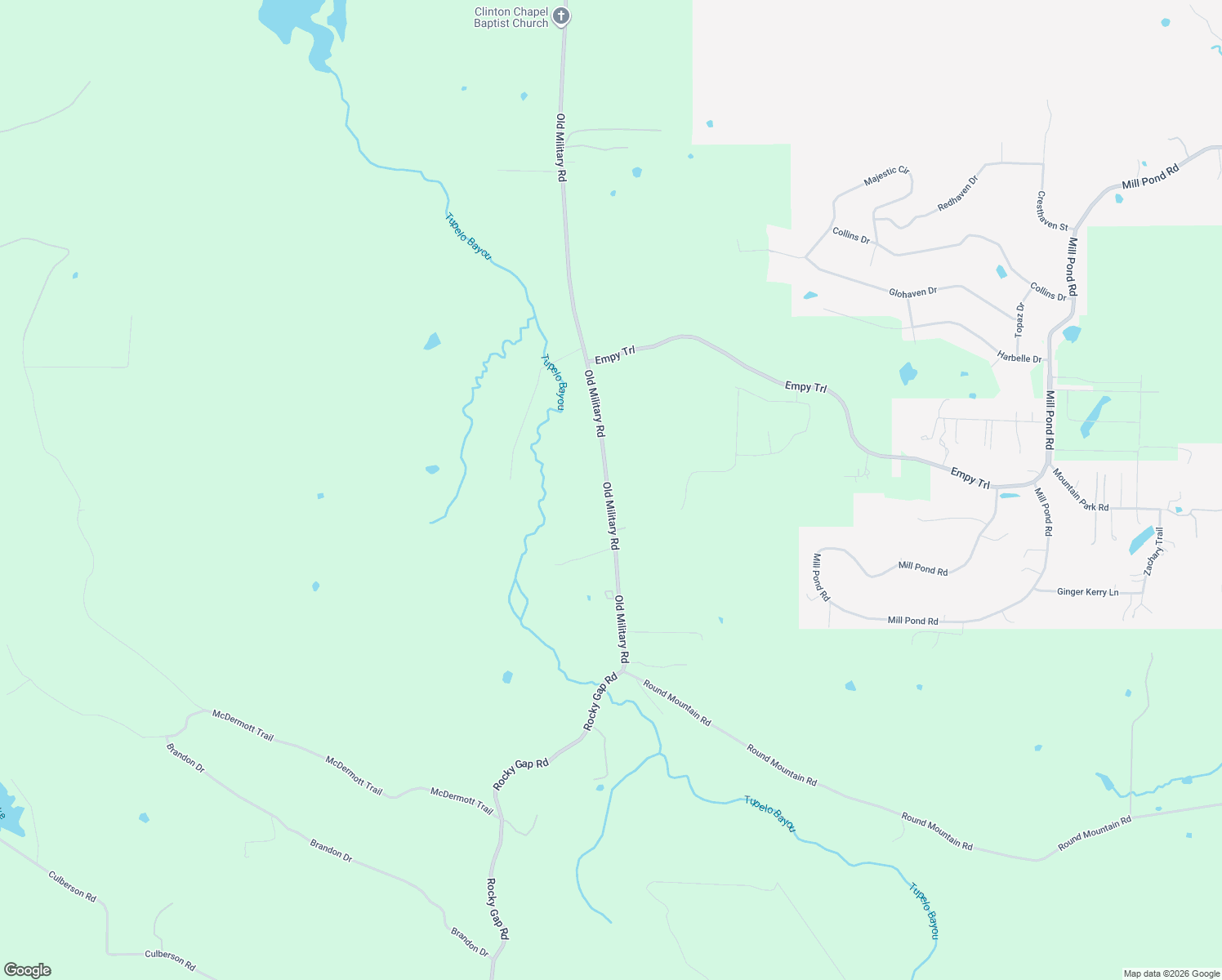 map of restaurants, bars, coffee shops, grocery stores, and more near 417 Old Military Road in Conway