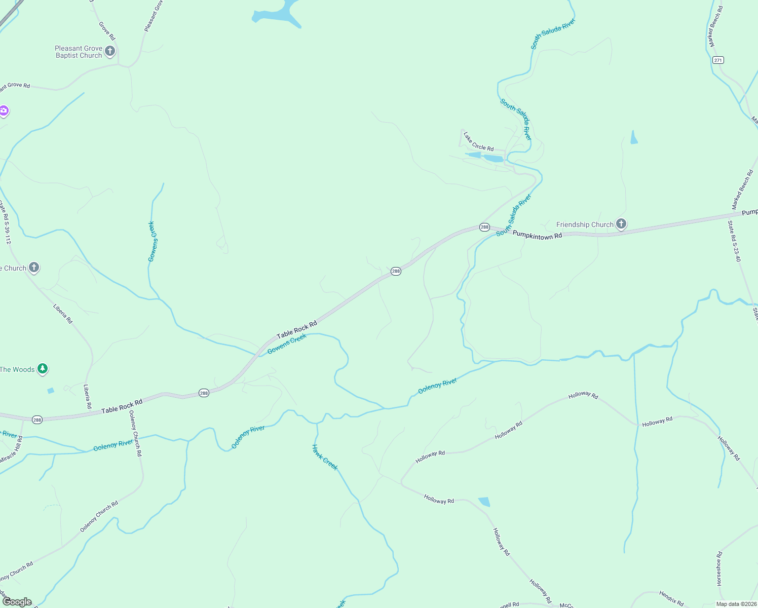 map of restaurants, bars, coffee shops, grocery stores, and more near 345 Table Rock Road in Pickens County