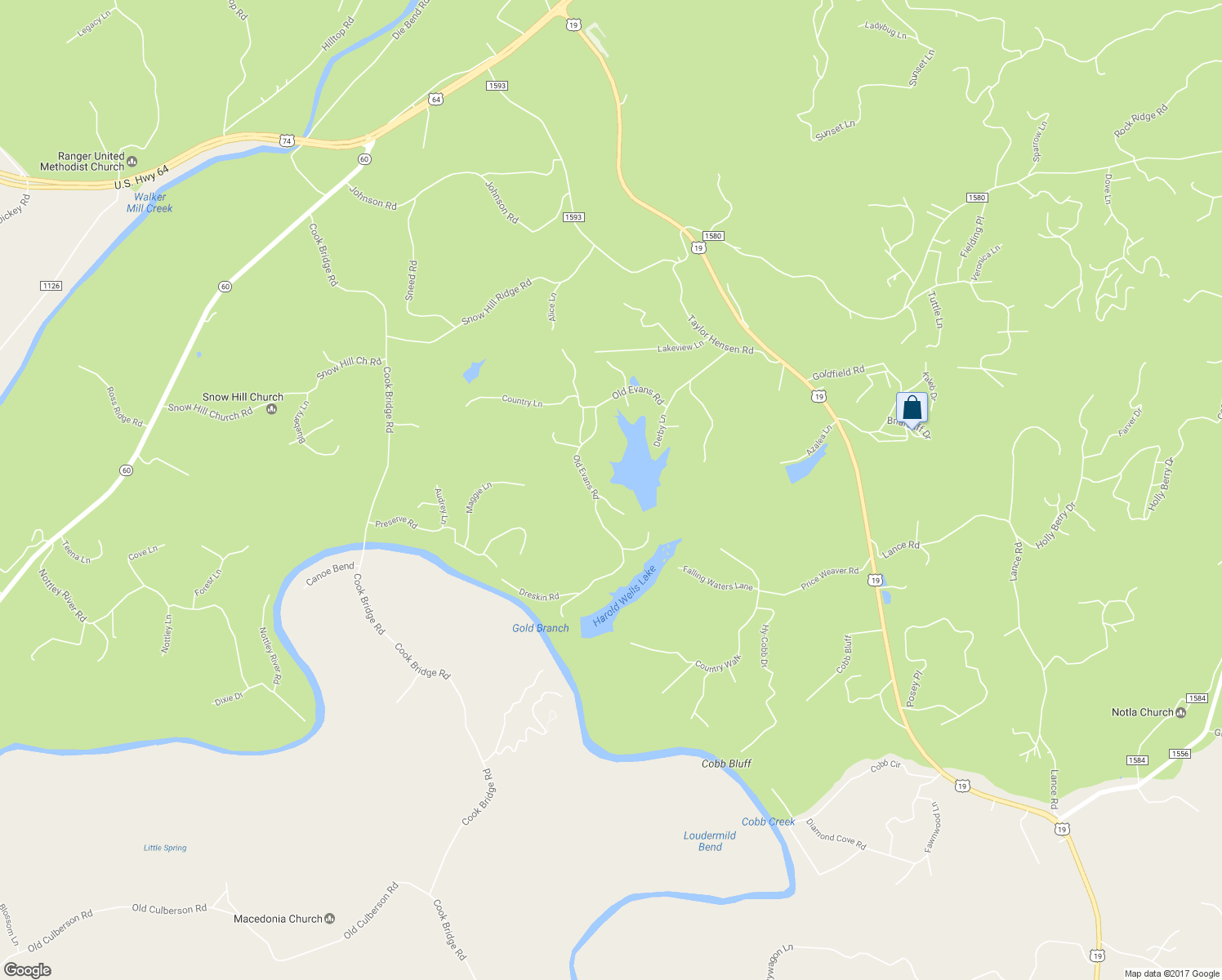 map of restaurants, bars, coffee shops, grocery stores, and more near 9 Lake Wells in Murphy