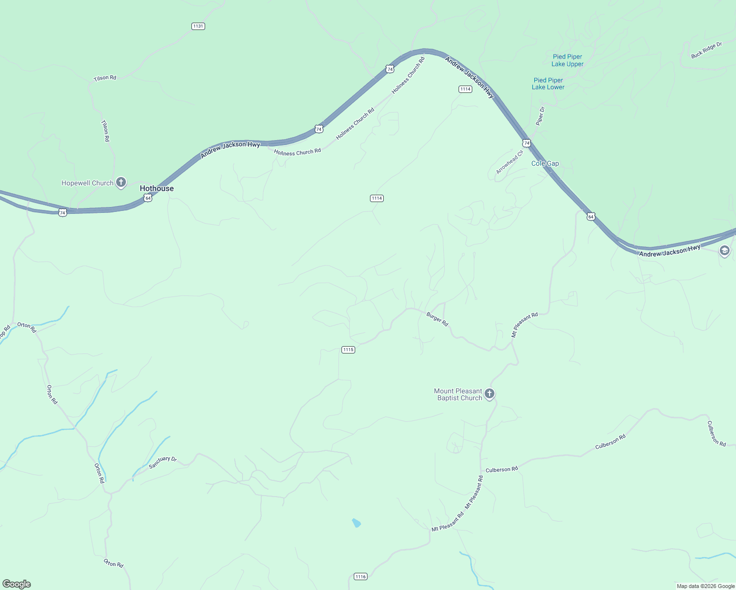 map of restaurants, bars, coffee shops, grocery stores, and more near 1290 Burger Road in Murphy