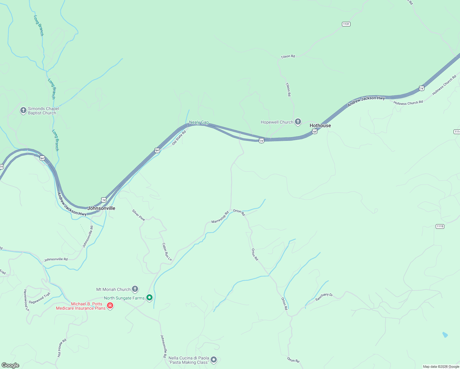 map of restaurants, bars, coffee shops, grocery stores, and more near 412 Marrestop Road in Murphy