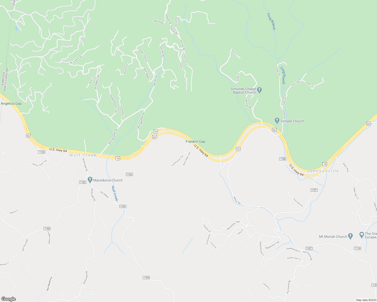 map of restaurants, bars, coffee shops, grocery stores, and more near 270 Oak Ridge Estates in Murphy