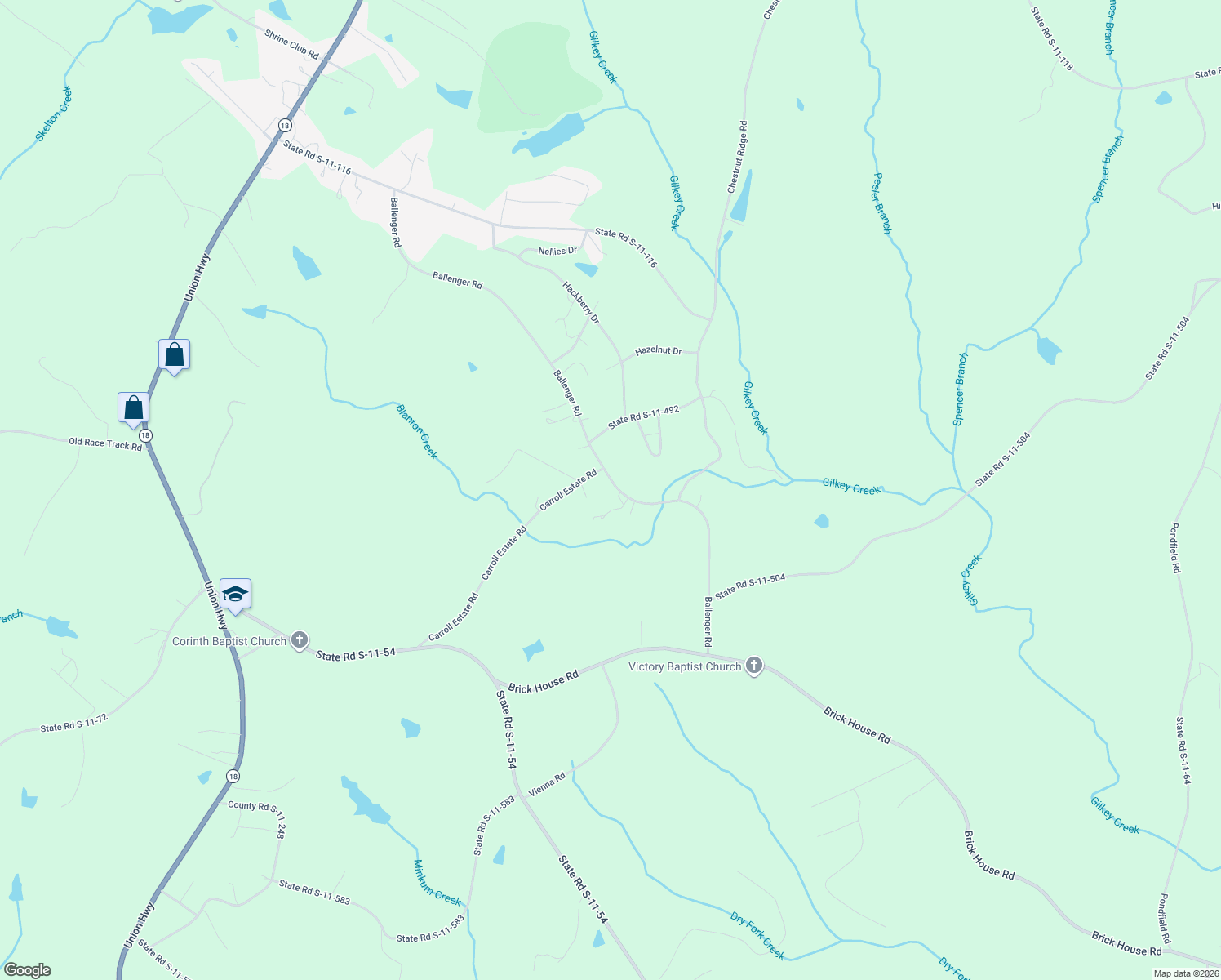 map of restaurants, bars, coffee shops, grocery stores, and more near 616 Ballenger Rd in Gaffney
