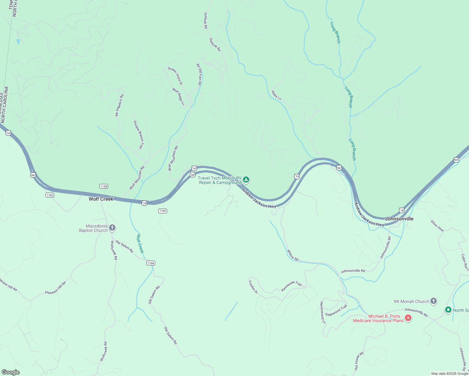 map of restaurants, bars, coffee shops, grocery stores, and more near 295 Oak Ridge Estates in Murphy