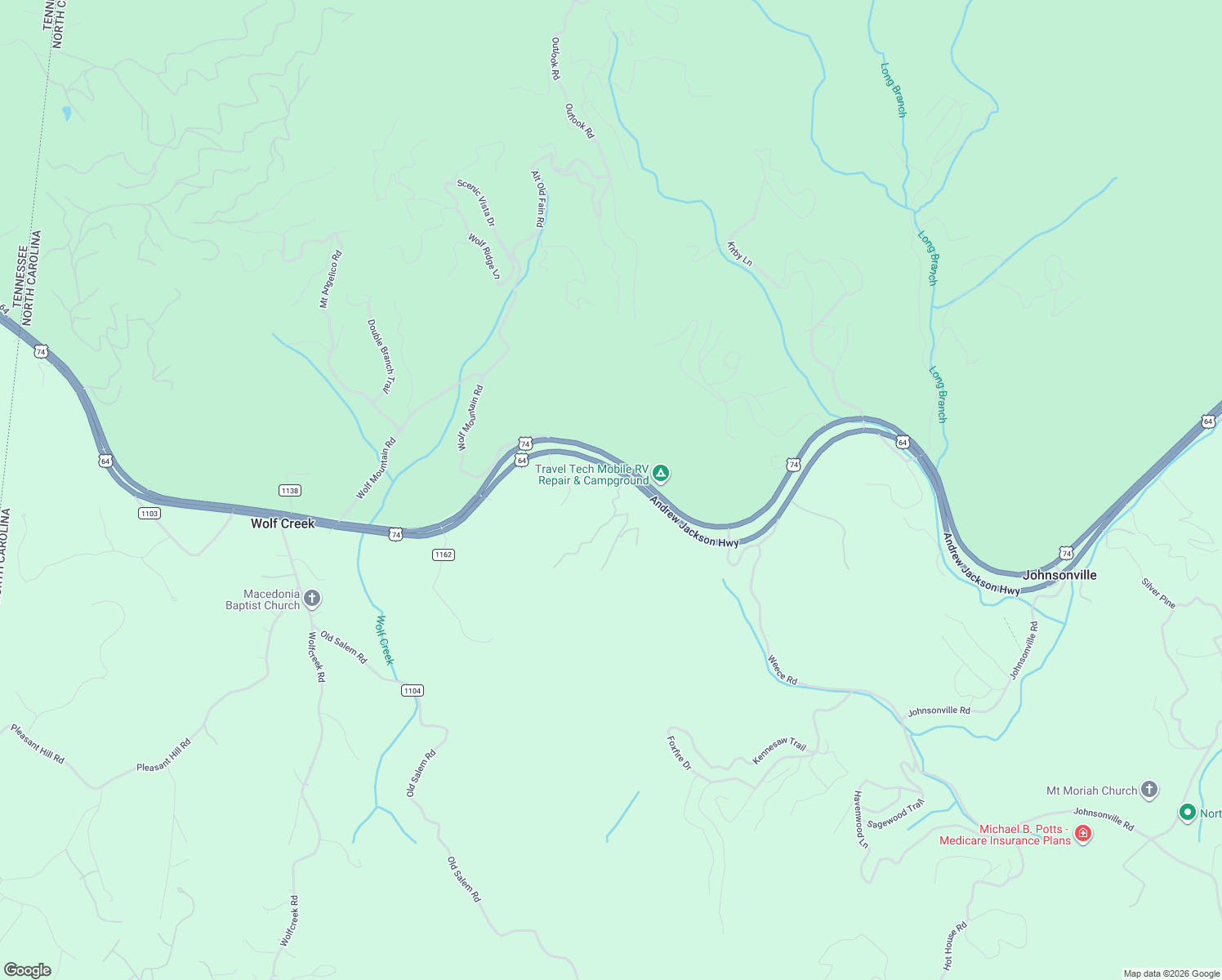 map of restaurants, bars, coffee shops, grocery stores, and more near 270 Oak Ridge Estates in Murphy