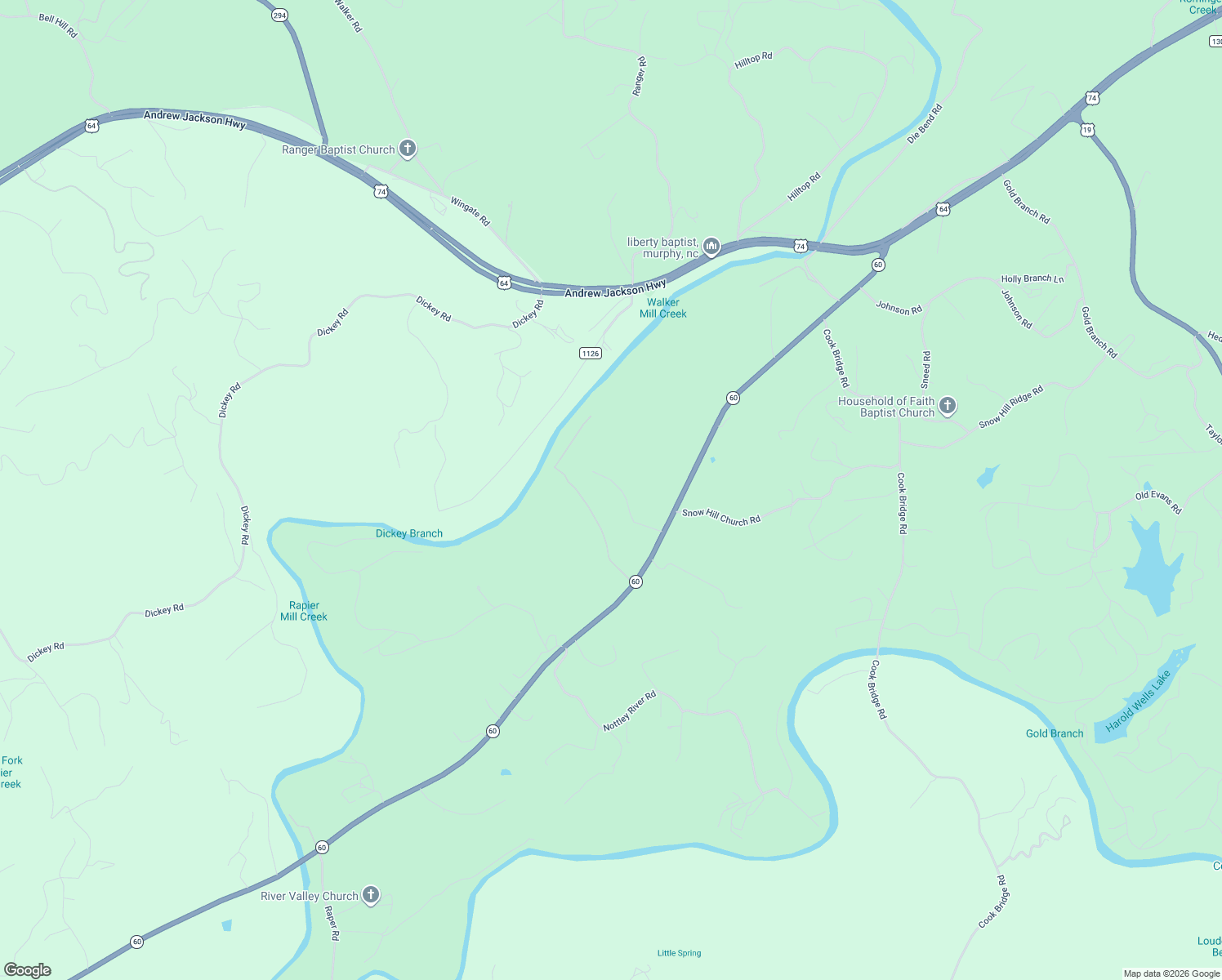 map of restaurants, bars, coffee shops, grocery stores, and more near 246 Ross Ridge Road in Murphy