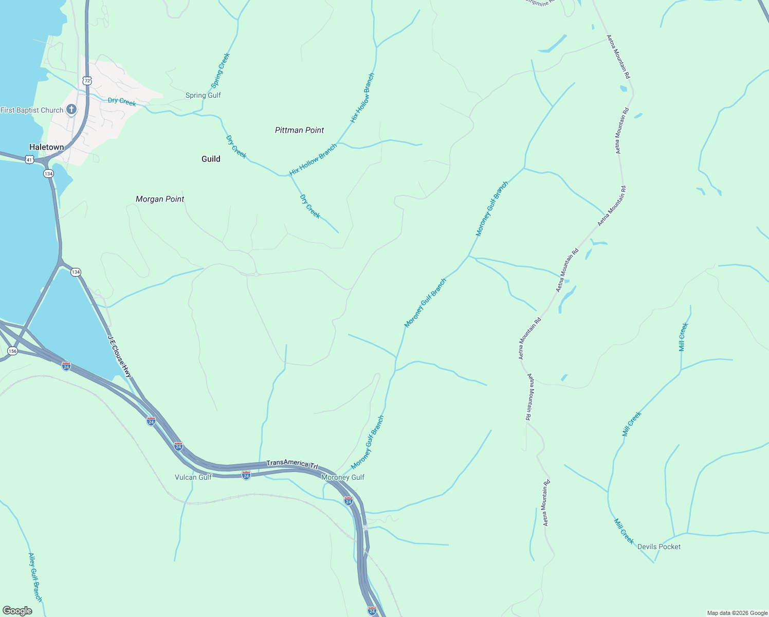 map of restaurants, bars, coffee shops, grocery stores, and more near Morgan Point Road in Whiteside
